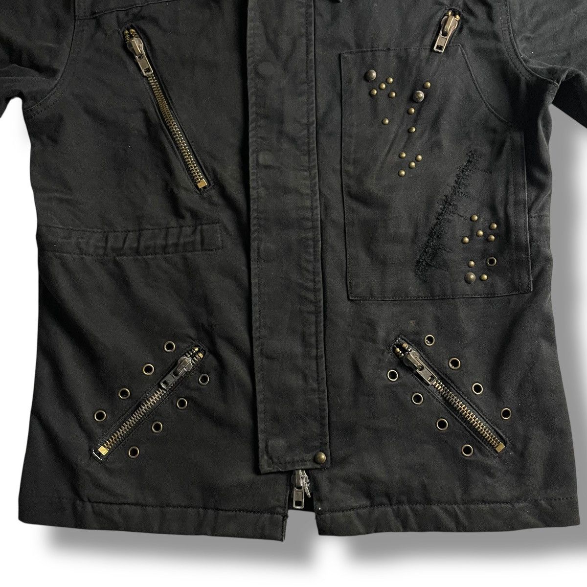 Isamu Katayama Backlash 🇯🇵 RIOT MULTIPOCKET SPIKE PUNK GOTHIC JACKET Size US M / EU 48-50 / 2 - 14 Thumbnail