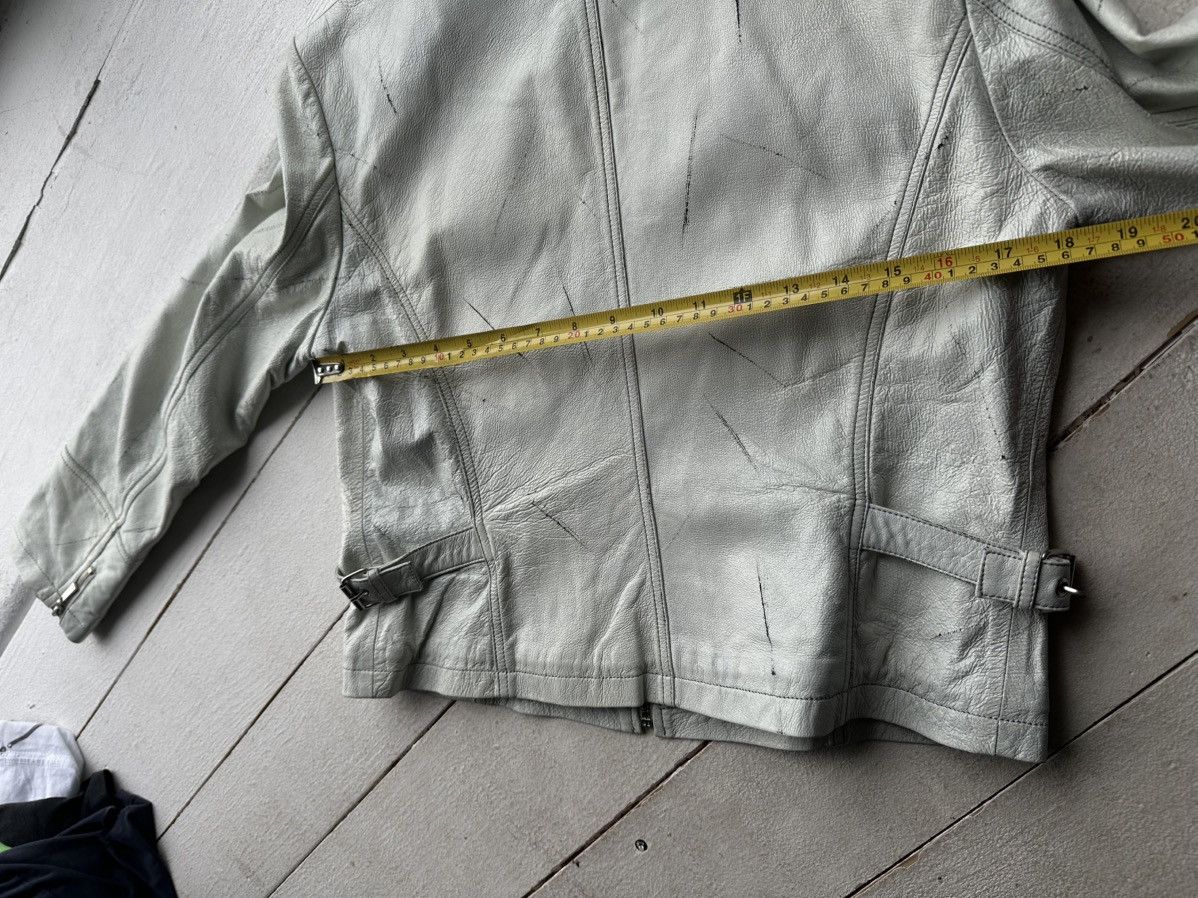 Other 🚨Y2K RICK OWENS TYPE DIRTY SLIM FIT ZIP LEATHER JACKET Size M / US 6-8 / IT 42-44 - 15 Thumbnail