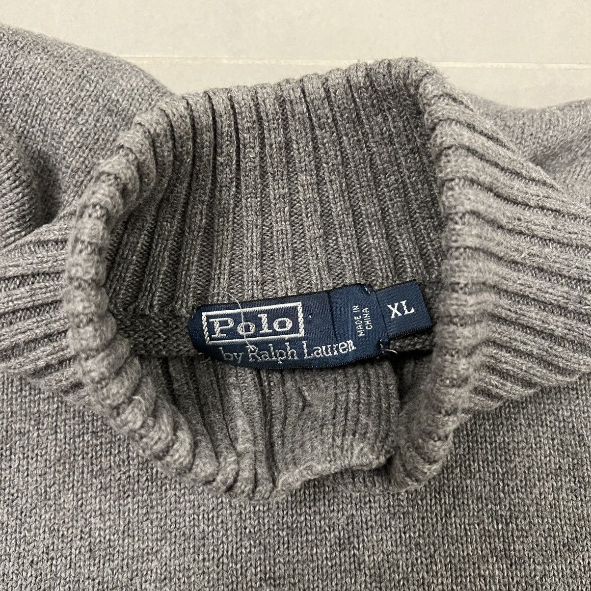 Polo Ralph Lauren Vintage Polo Ralph Lauren Knit Sweater Grey Button Mock Neck Size US M / EU 48-50 / 2 - 2 Thumbnail
