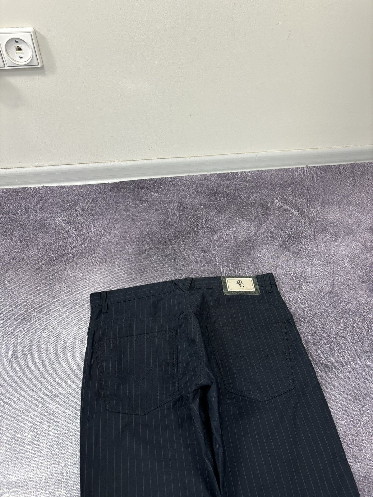 Versace Jeans Couture Versace Jeans Couture Women’s Pinstripe Navy Cotton Pants Size 32" / US 10 / IT 46 - 14 Thumbnail