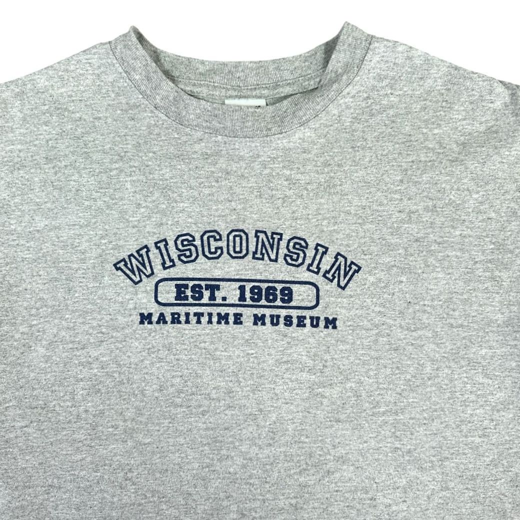 Anvil VINTAGE Wisconsin Maritime Museum Shirt Adult MEDIUM Gray 90s Y2K Spell Out 90s Navy Tee Mens Size US M / EU 48-50 / 2 - 2 Thumbnail