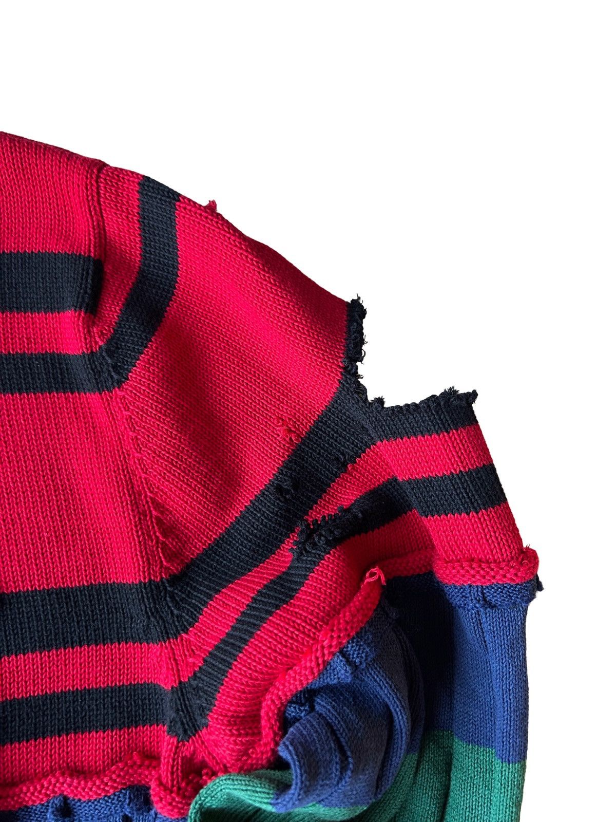 Balenciaga Balenciaga 3B Logo Destroyed Multicolor Knit Sweater Size US M / EU 48-50 / 2 - 4 Thumbnail