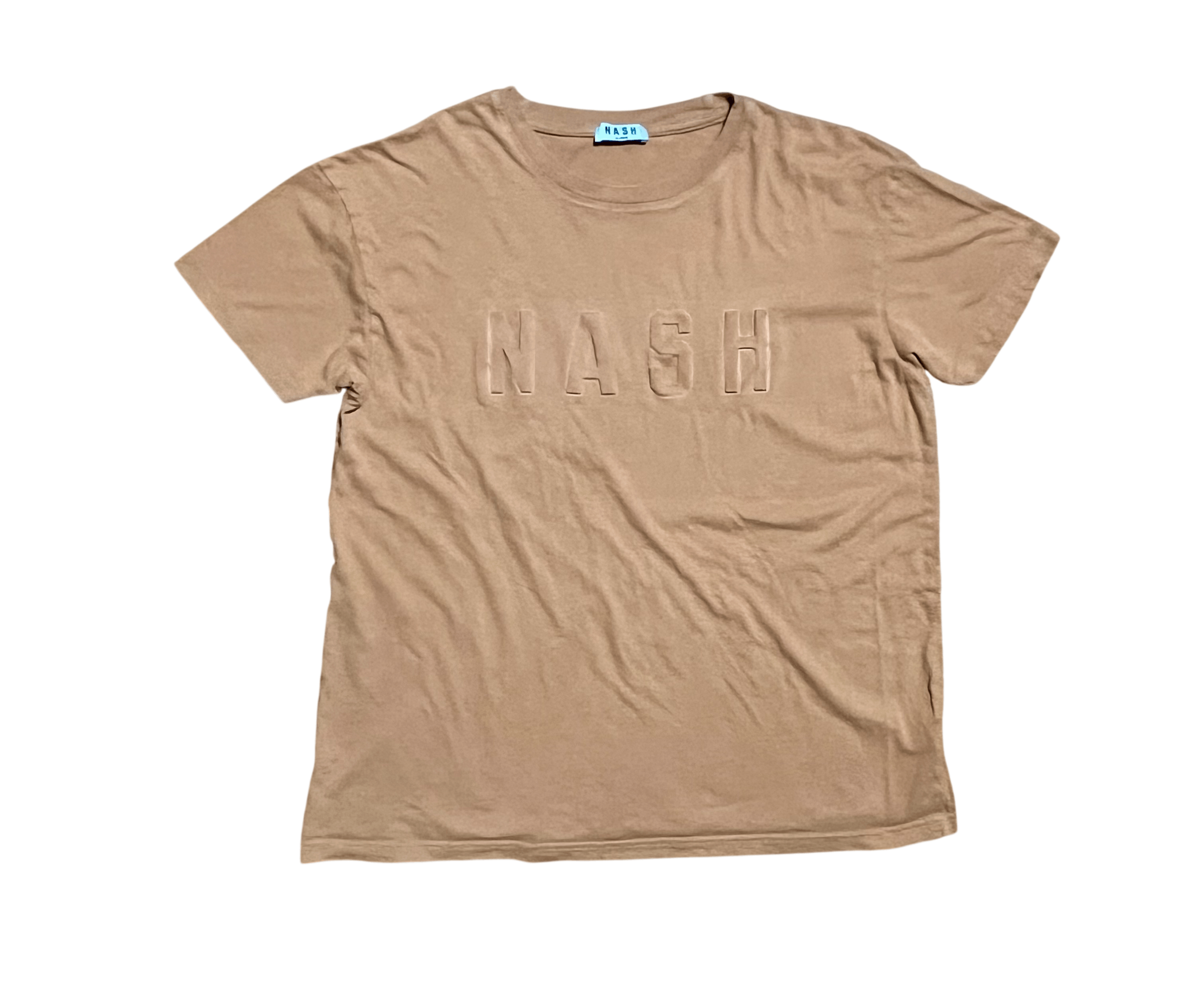 Other Nash Raised Logo Beige Earth Tone Streetwear T-Shirt Size US XL / EU 56 / 4 - 1 Thumbnail