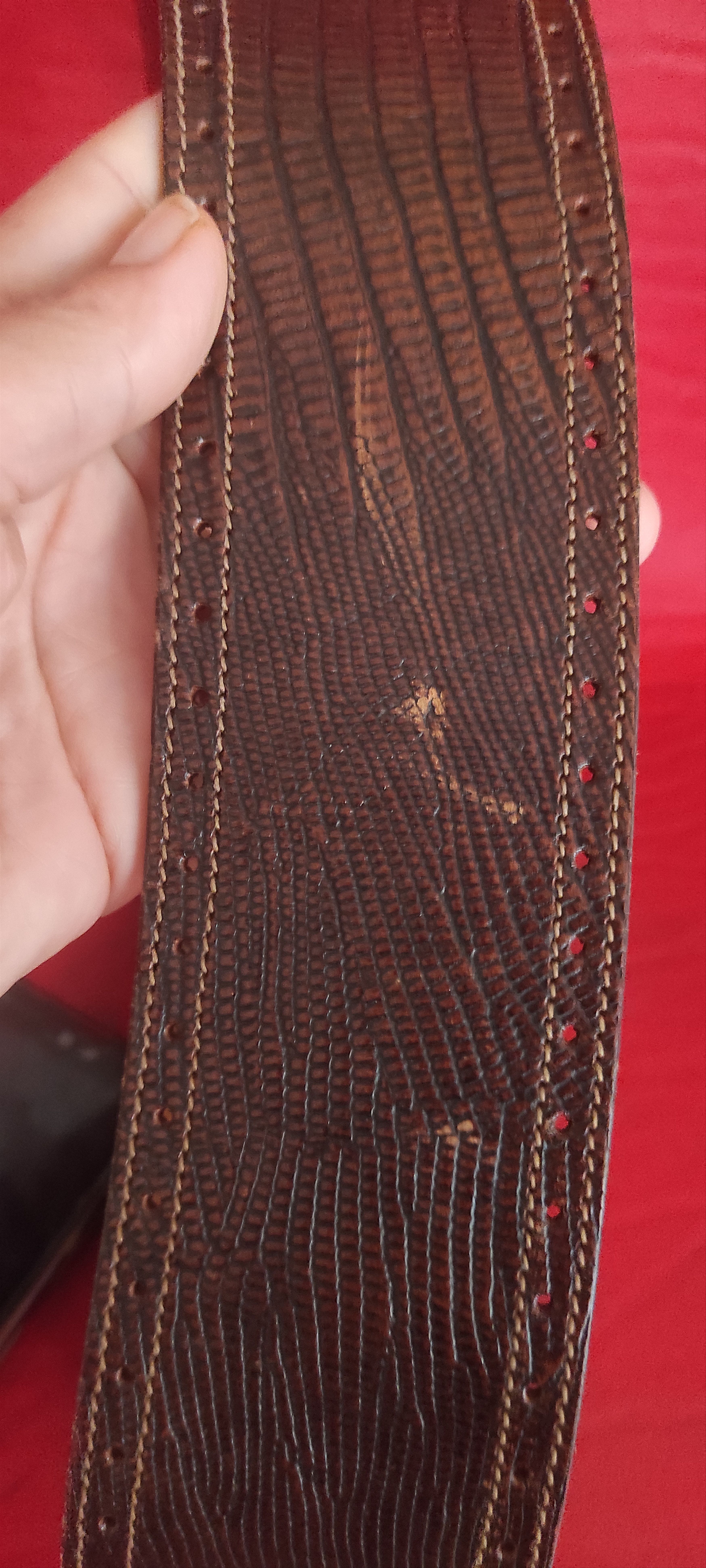 Genuine Leather Il Cinturaio Western Leather Belt Brass Buckle Made in Italy Size ONE SIZE - 11 Thumbnail