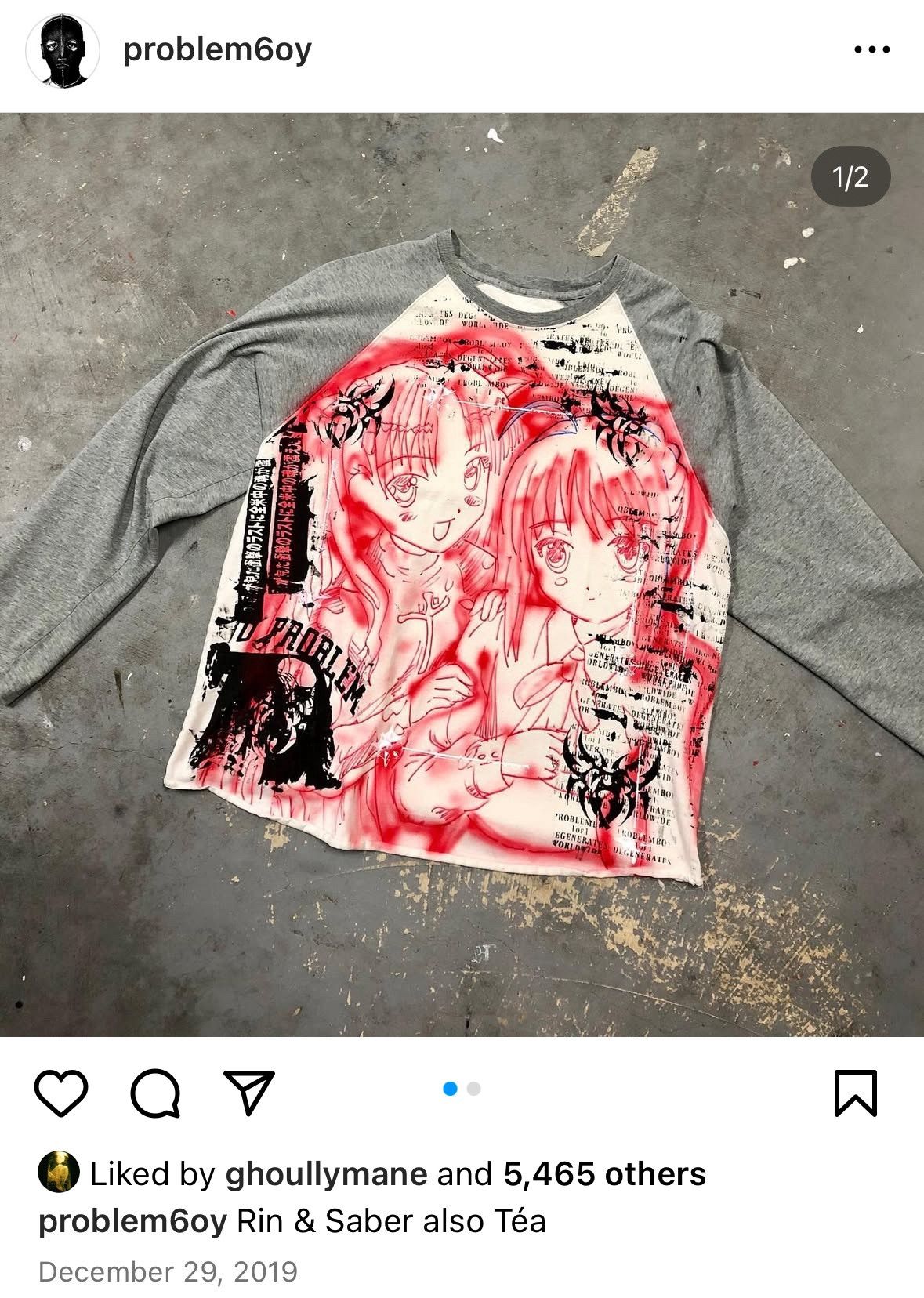 Other Problem6oy 1/1 Custom Fate/Stay Night Airbrushed Shirt Size US L / EU 52-54 / 3 - 1 Thumbnail