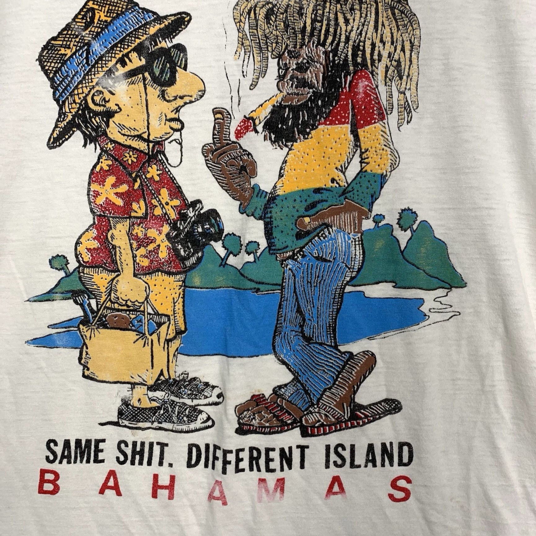 Santoni VINTAGE Rastafri Marijuana Shirt Mens XL Weed Joint Aruba Island Tourists Funny Shirt Size US XL / EU 56 / 4 - 4 Thumbnail