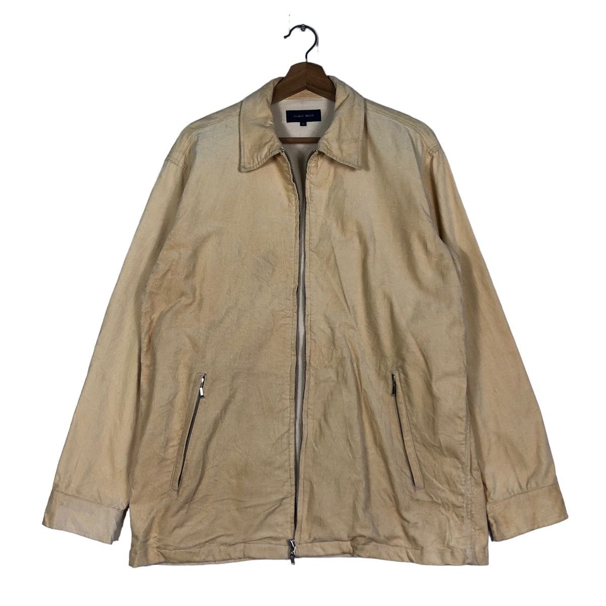 Japanese Brand Vintage Velvet Zipper Jacket Global Work Japan Issey Miyake Size US M / EU 48-50 / 2 - 1 Thumbnail