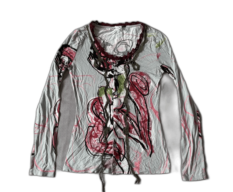 Jean Paul Gaultier Jean Paul Gaultier Vintage Cardigan with Print-2506 Size S / US 4 / IT 40 - 1 Thumbnail