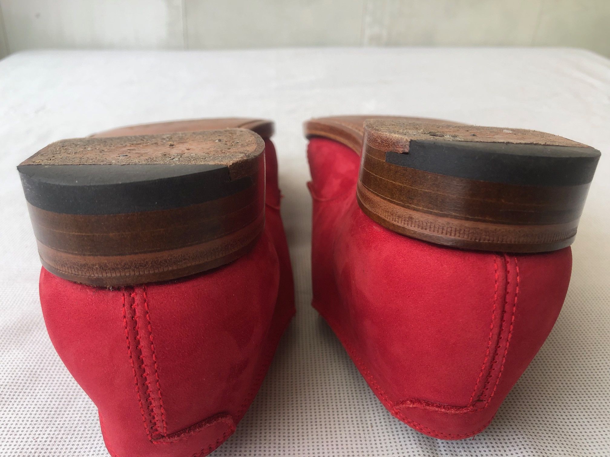 Grenson Grenson Red suede/leather cap toe double monk strap shoes Size US 7 / EU 40 - 7 Thumbnail