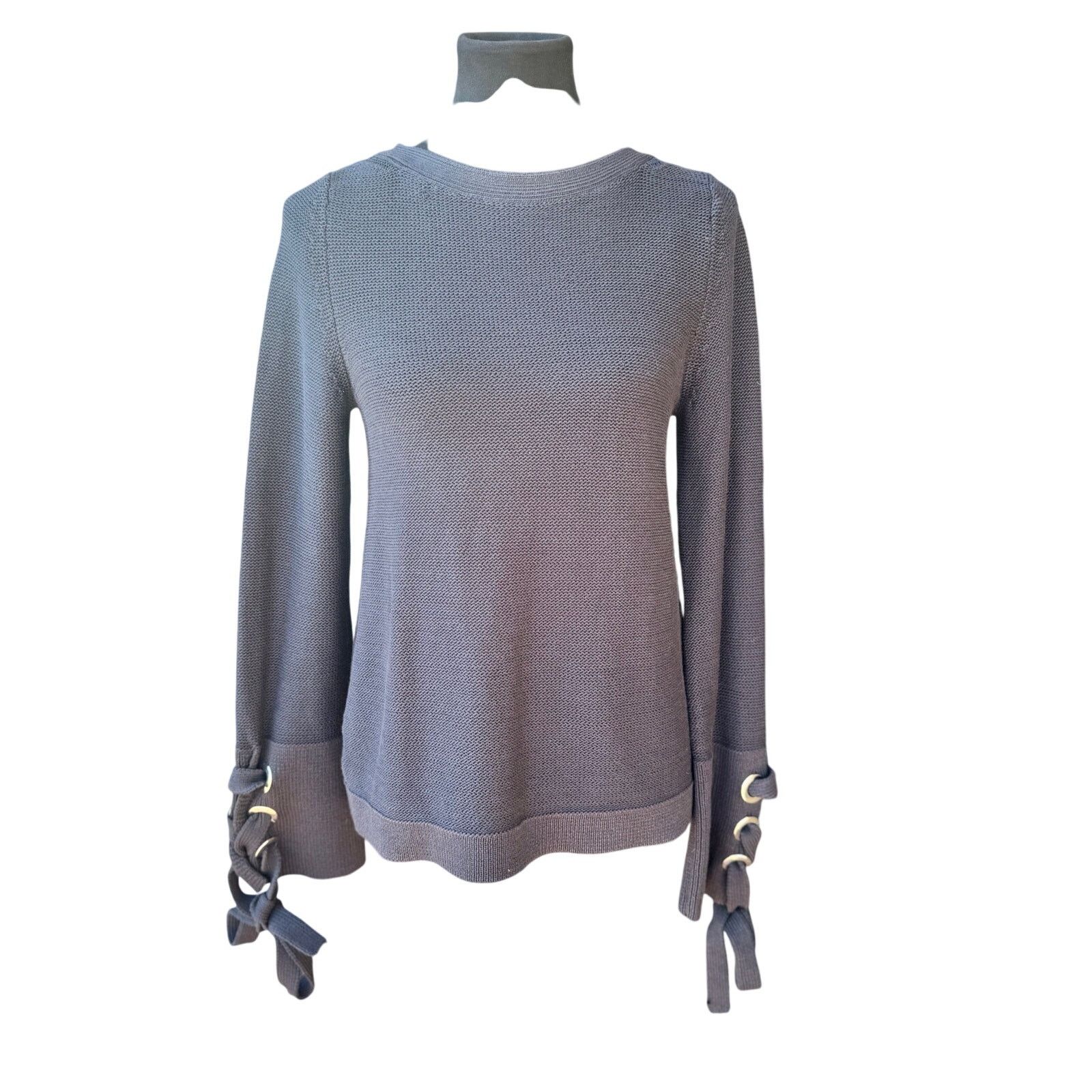 Ann Taylor Ann Taylor Black Sweater with Bow-Accented Sleeves – NWT Size M / US 6-8 / IT 42-44 - 1 Thumbnail