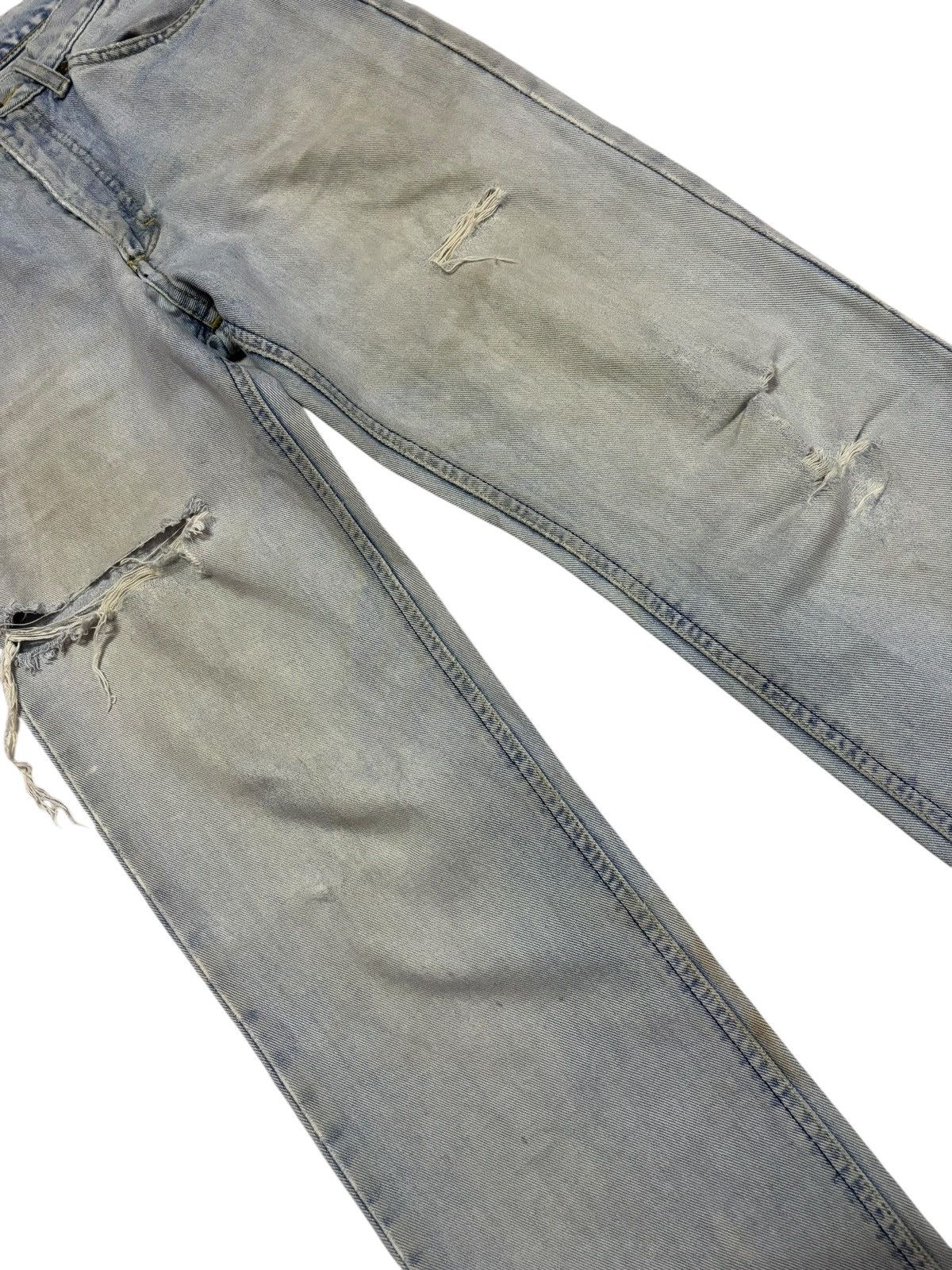 Japanese Brand Vtg Lee Japan Blue Wash Distressed Jeans Size US 26 / EU 42 - 4 Thumbnail