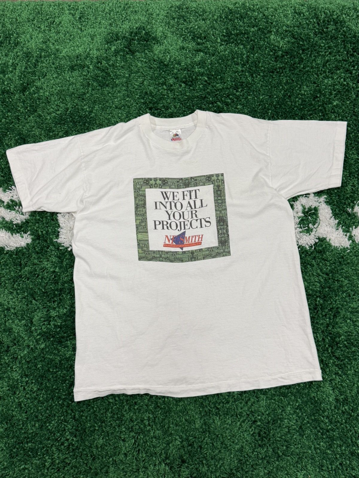 Fruit Of The Loom × Vintage Vintage 90s Computer / Circuit Board Projects Tee White XL Size US XL / EU 56 / 4 - 1 Thumbnail