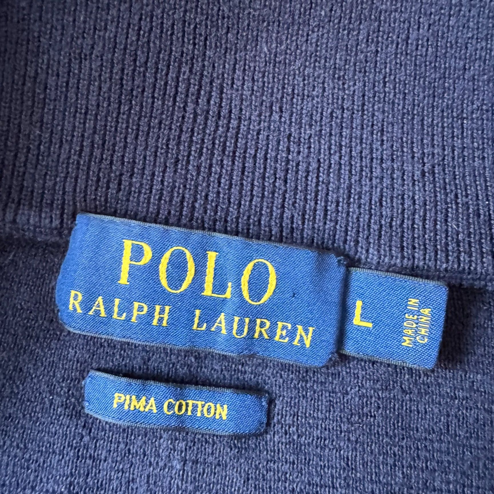 Ralph Lauren Polo Ralph Lauren Sweater Mens Large Blue 1/4 Zip Pullover Pima Cotton Knit Crew Neck Regular Fit Logo Size US XL / EU 56 / 4 - 4 Thumbnail