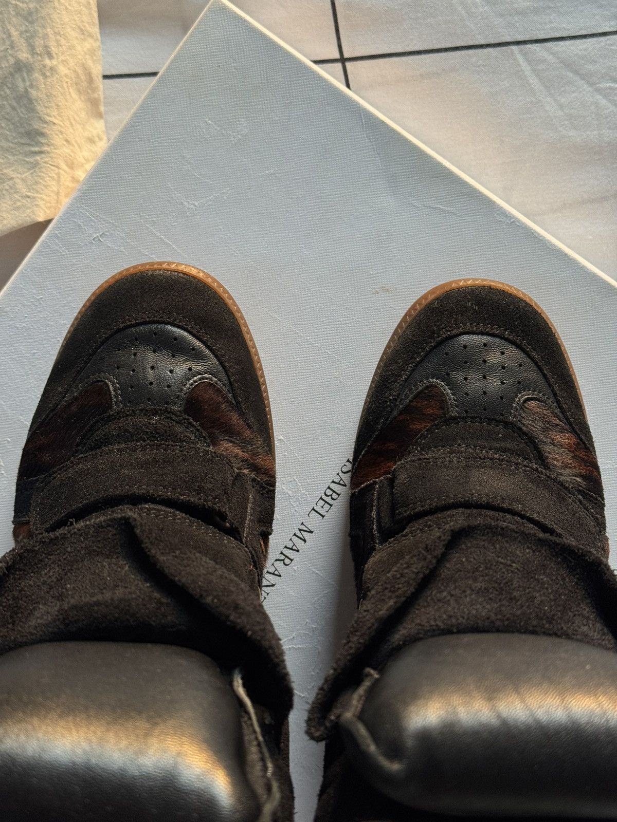 Isabel Marant Isabel Marant Bekett sneakers shoes Washed Black Suede Wedge Size US 7 / IT 37 - 10 Thumbnail