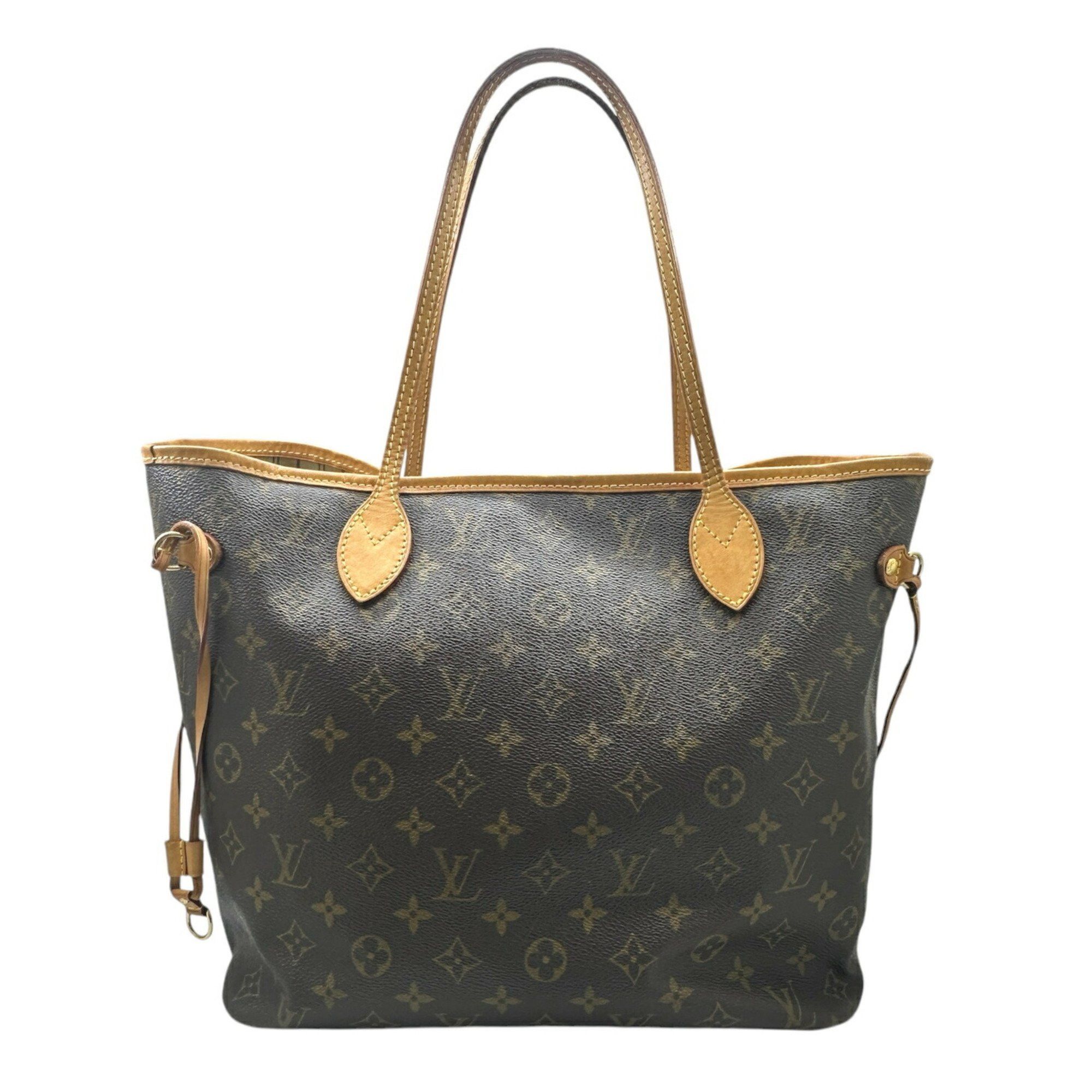 Louis Vuitton Neverfull Mm Monogram M40156 Tote Bag Brown Lv Women's