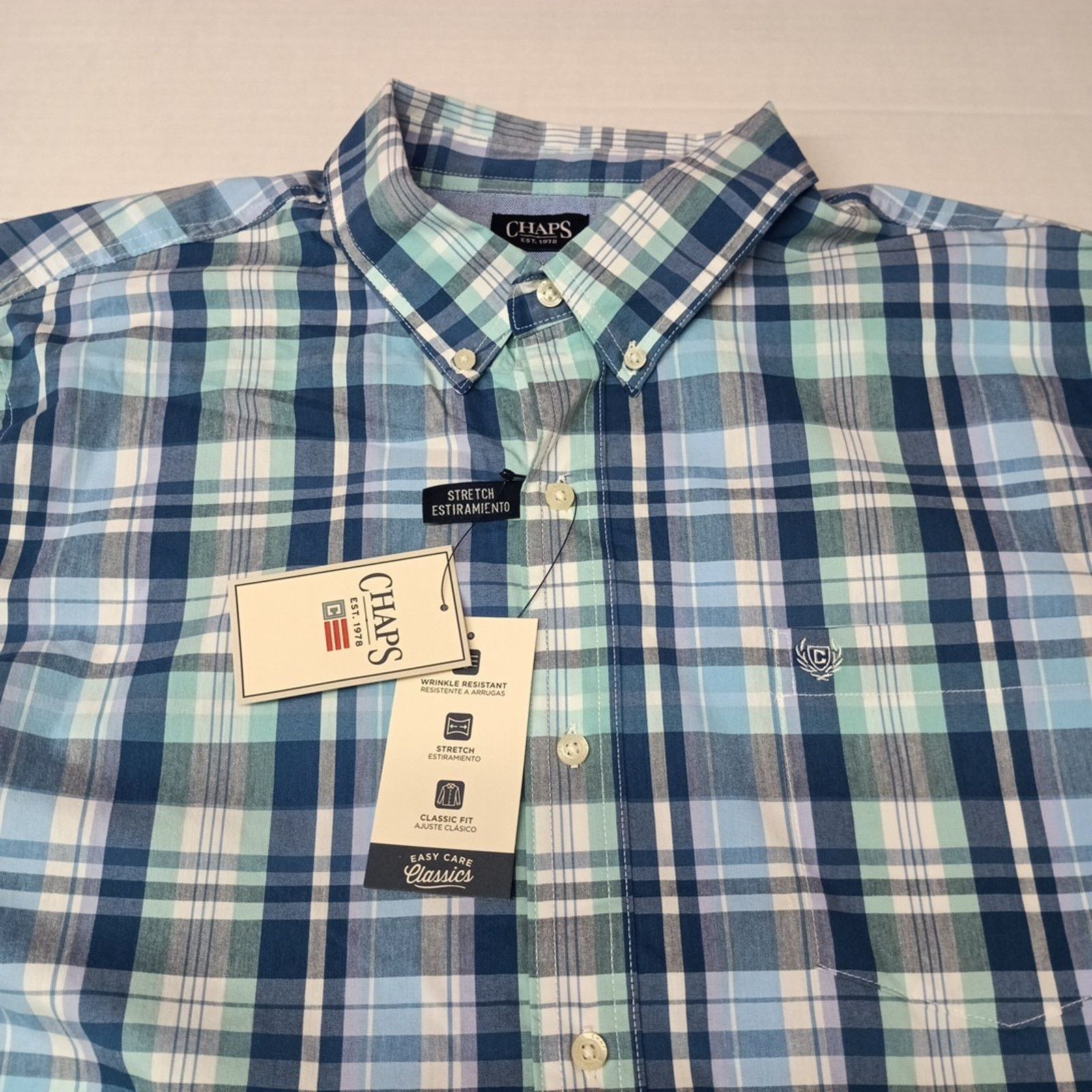 Chaps CHAPS Button Down Plaid Shirt Men's 2XL Lilac Blue Multi Size US XXL / EU 58 / 5 - 3 Thumbnail
