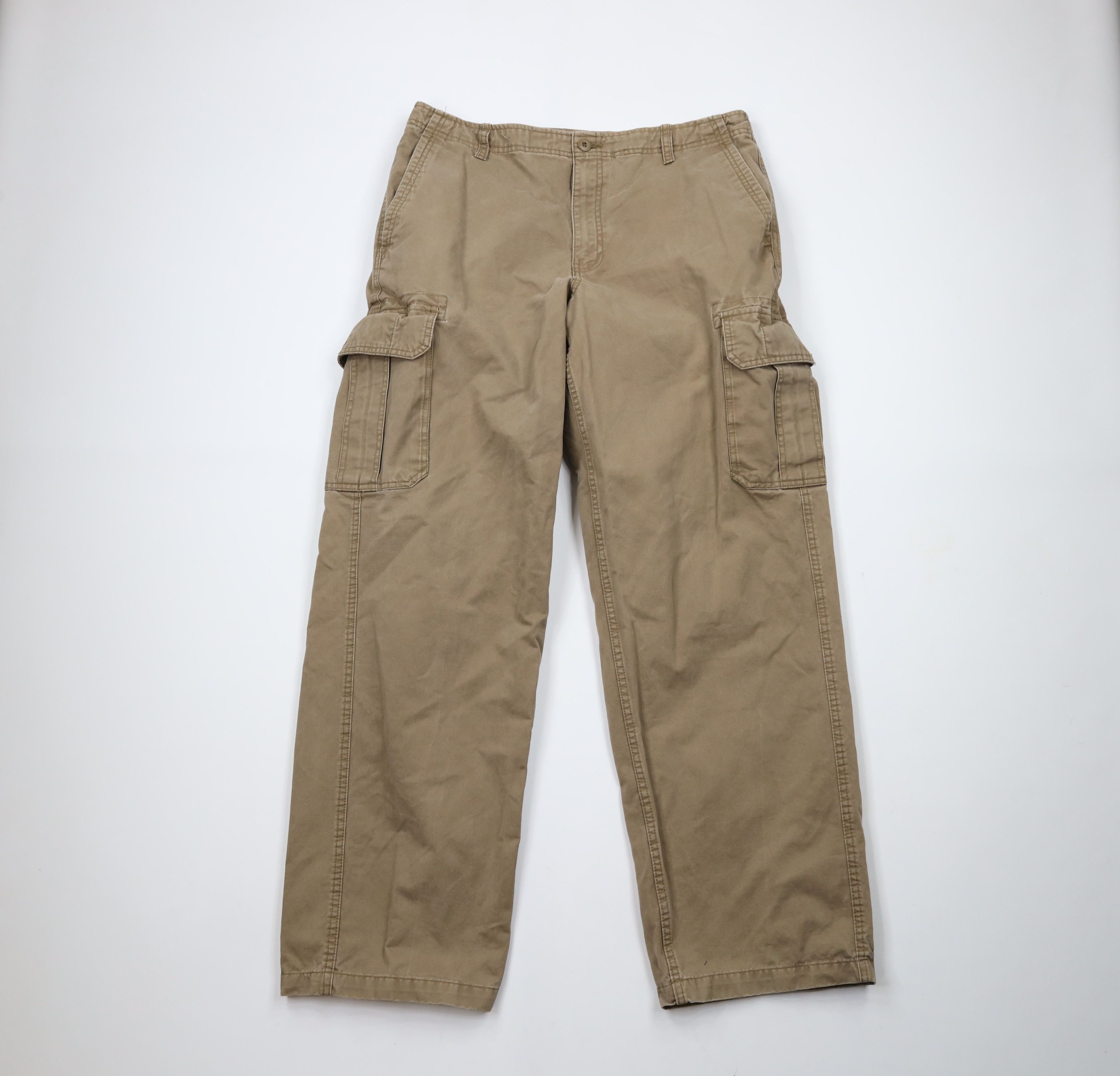 Vintage Gap Faded Wide Leg Dungaree Cargo Pants Beige Cotton