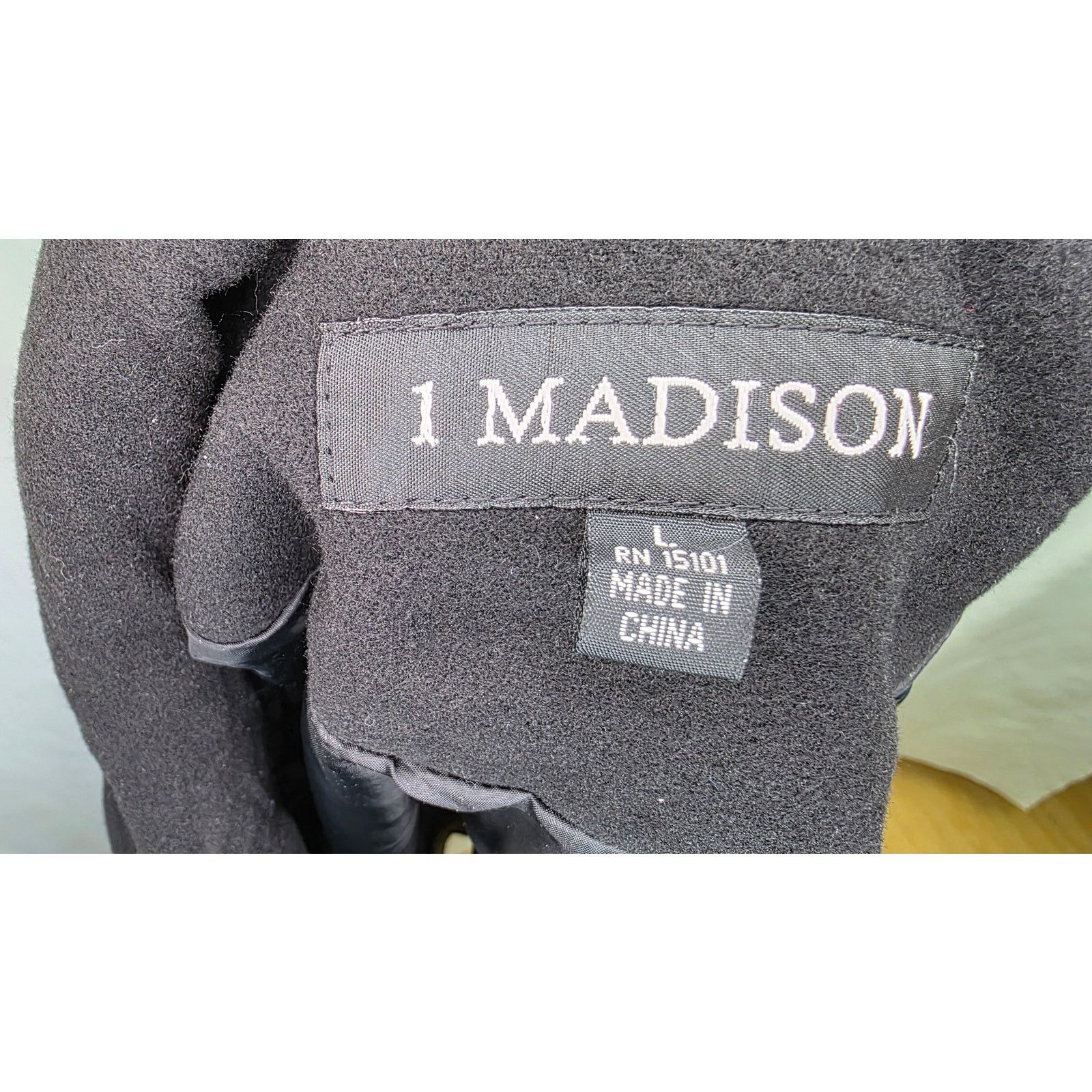 1 Madison Womens Black Peacoat Jacket Large Button Front Winter Coat Size L / US 10 / IT 46 - 8 Thumbnail