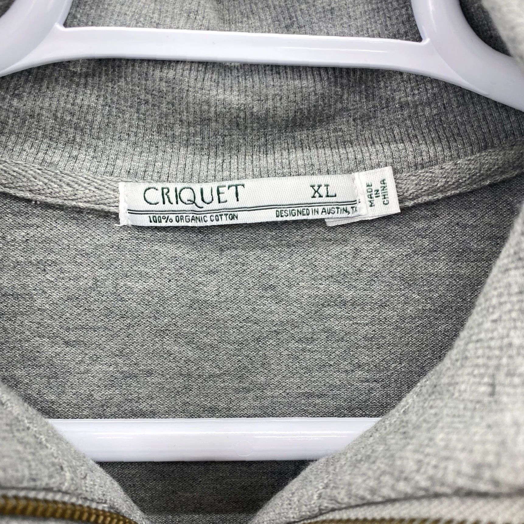 Vintage criquet Pullover Sweater Men's XL 1/4 Zip Gray Cotton Embroidered Logo Pockets Golf Mock Neck Casual Size US XL / EU 56 / 4 - 4 Thumbnail