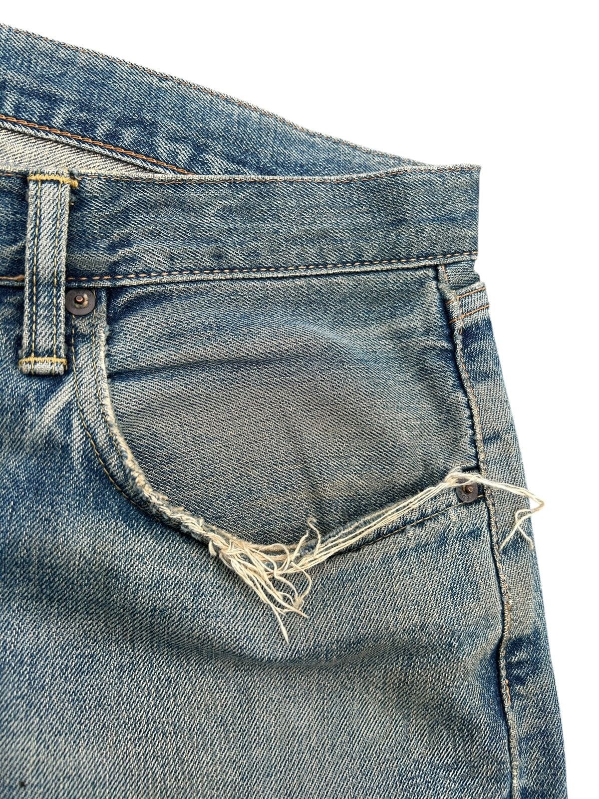 Kapital Thrashed Vintage Edwin 505 Selvedge Dirty Rusty Denim Jeans Size US 33 - 8 Thumbnail