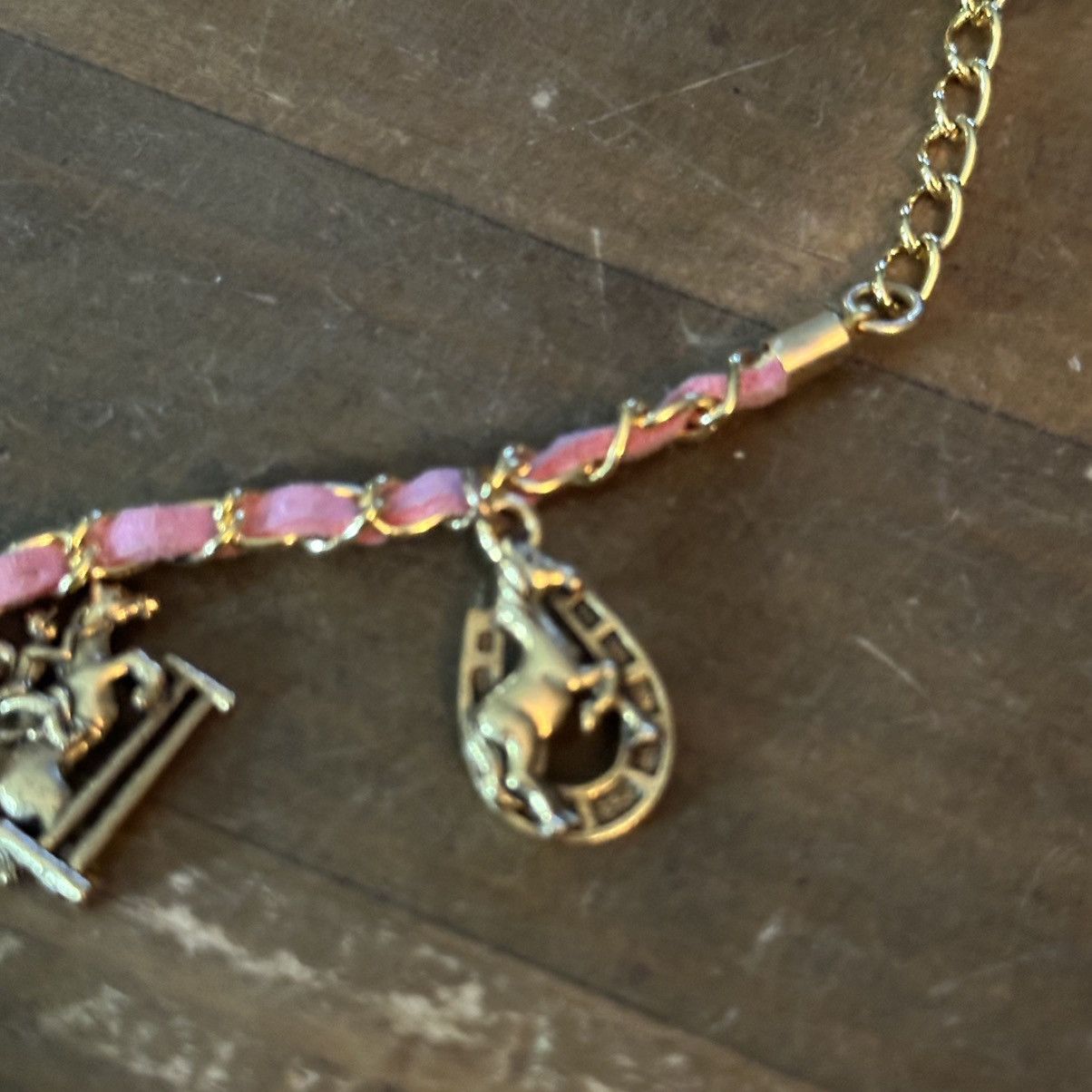 Other Posh Rox pink woven necklace with horse theme charms Size ONE SIZE - 6 Thumbnail