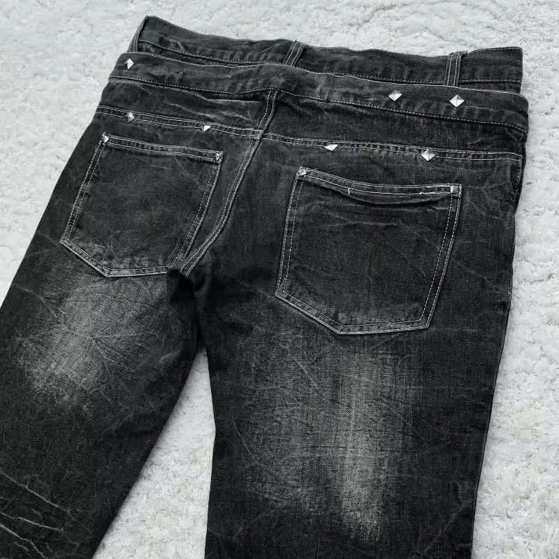 Other Y2K Washed Flared Double Waisted Lace Up Jean Size US 38 / EU 54 - 5 Thumbnail