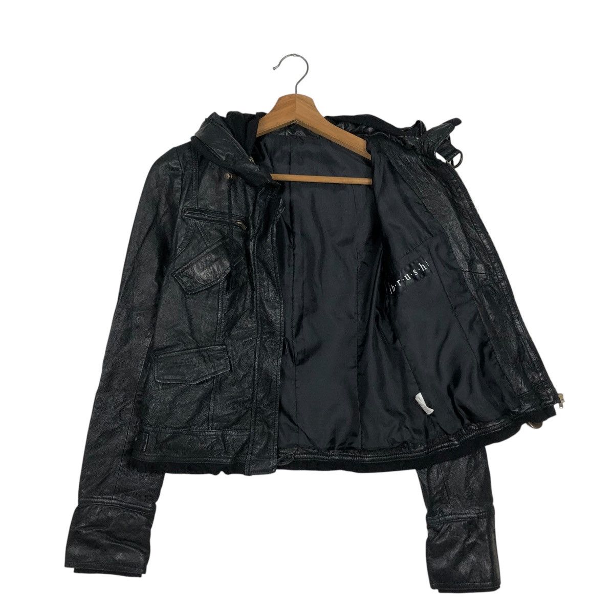 Japanese Brand 🔥VINTAGE CROPPED BIKER LEATHER JACKET BRUSH ISSEY MIYAKE Size US S / EU 44-46 / 1 - 14 Thumbnail