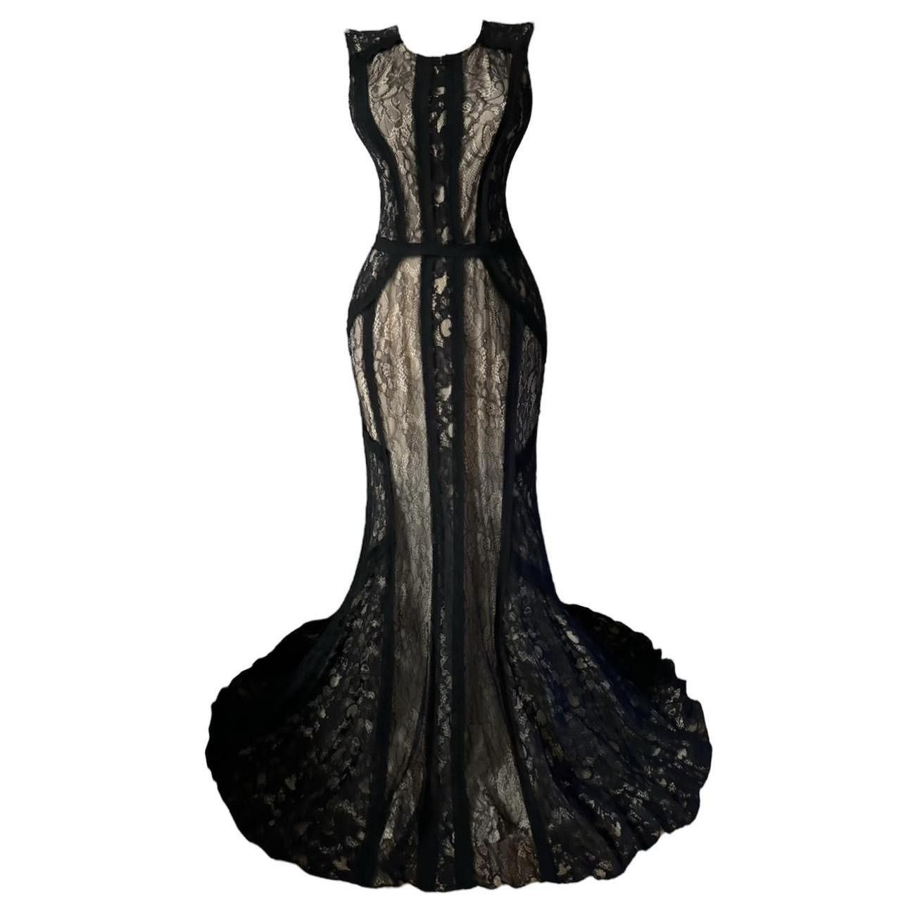 Vintage Incredible maxi dress made of crown-like detailing Size M / US 6-8 / IT 42-44 - 3 Thumbnail