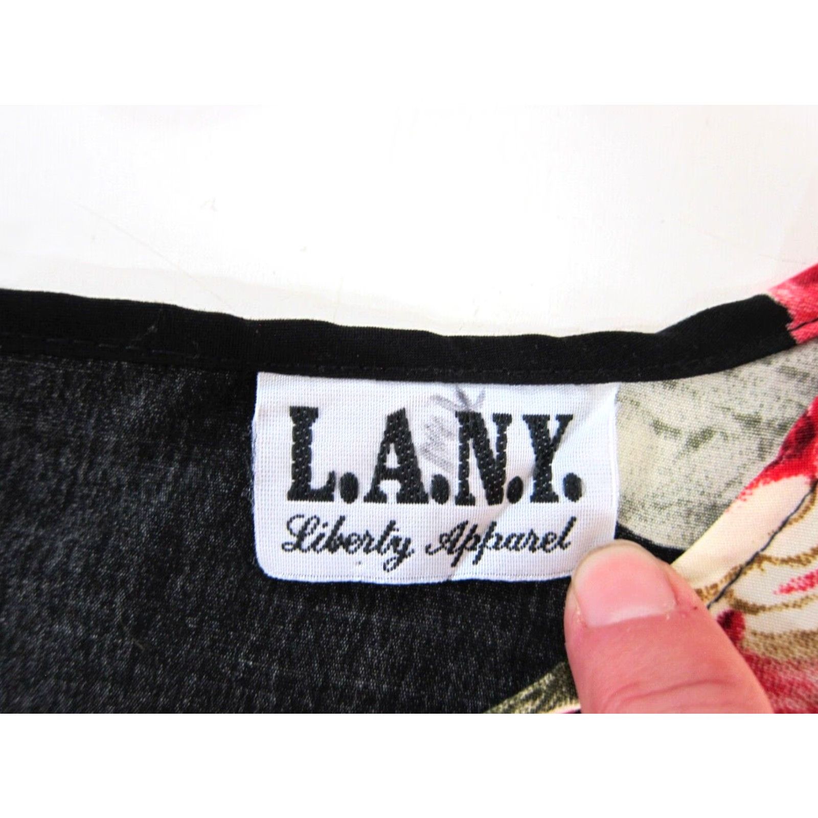 Vintage Liberty Apparel L.A.N.Y. Rayon Black Pink Rose Floral Shift Tank Dress Medium Size M / US 6-8 / IT 42-44 - 4 Thumbnail