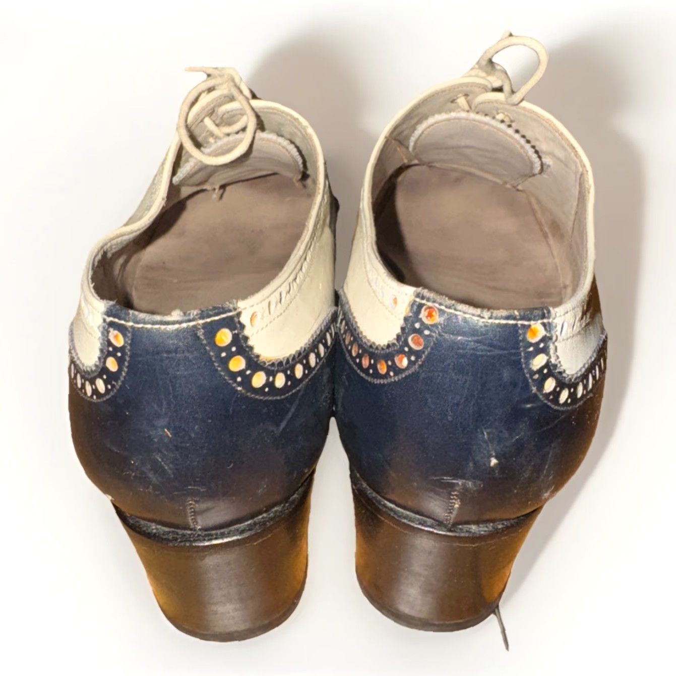 Vintage VINTAGE Yanko España Wingtip Dress Shoes Women 9.5 Black & White Leather Heel Pump Brogue Oxford Vintage European Womens Shoes Size L / US 10 / IT 46 - 5 Thumbnail