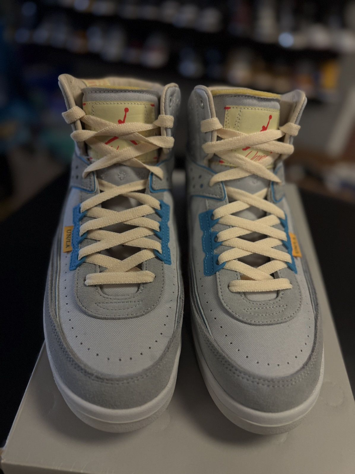 Jordan Brand × Nike Jordan 2 High Top Union Size 9 Blue Clean W Box Size US 9 / EU 42 - 4 Thumbnail