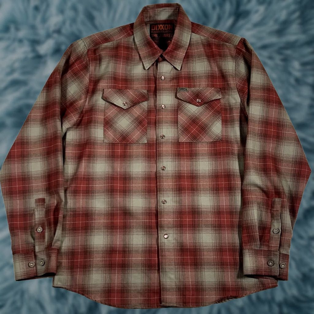 CO Dixxon Flannel Shirt Plaid Red Long Sleeve Snap Button-Up M Mens Size Medium Pearl Snap Size US M / EU 48-50 / 2 - 1 Thumbnail