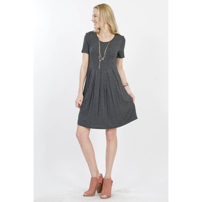 Other Gray Short-Sleeve Pleated A-Line Dress Size XXL / US 16-18 / IT 52-54 - 1 Preview
