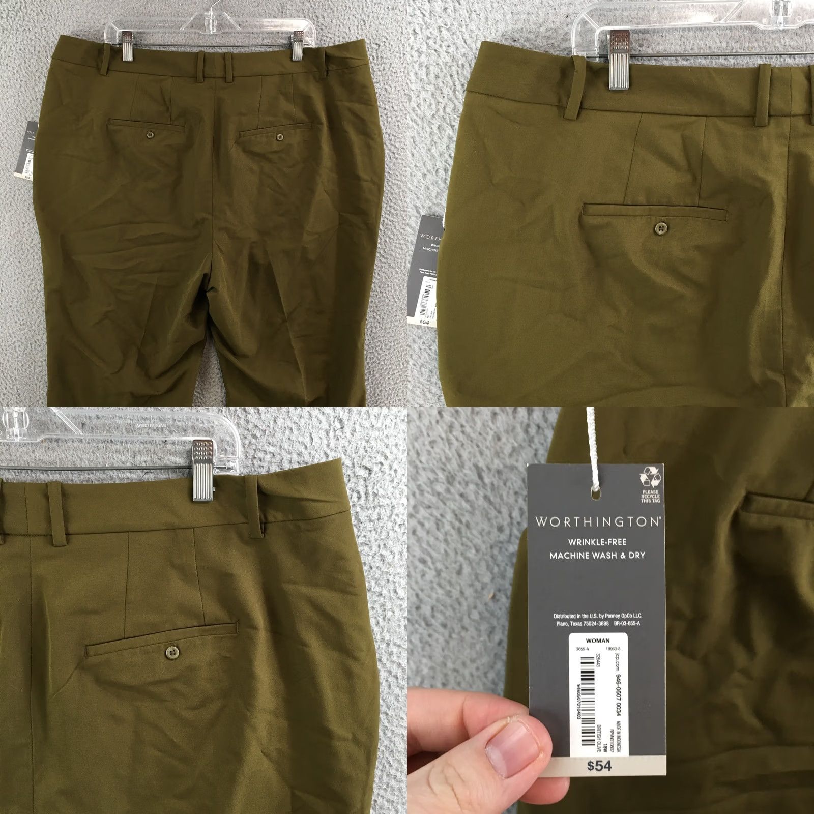 Worthington Worthington Bootcut Trouser Dress Pants Womens 18W Green Hi-Rise Flat Front NEW Size 40" / US 18 - 9 Thumbnail