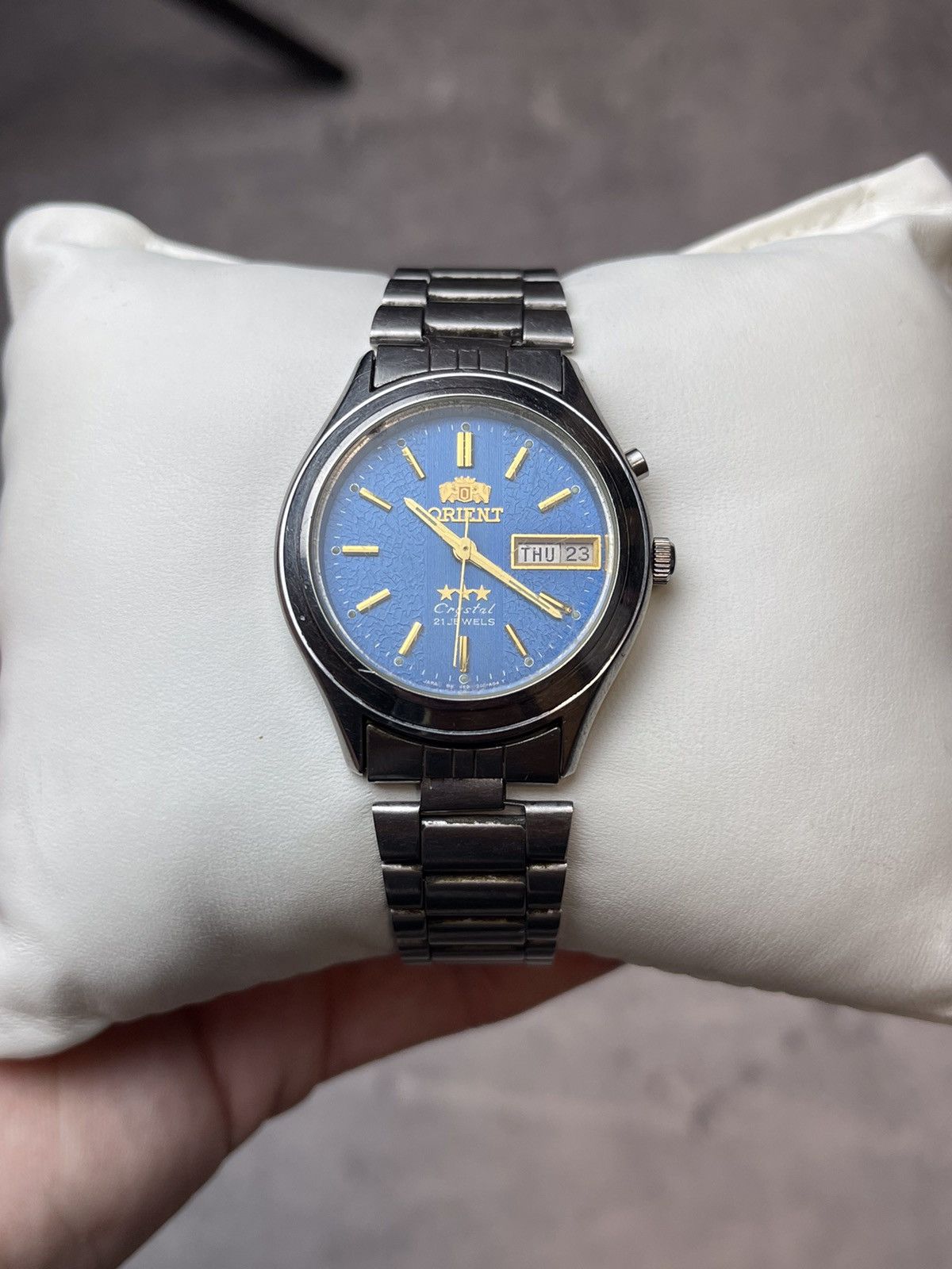 Japanese Brand × Orient 💙Vintage Orient avant-garde watch blue bracelet Size ONE SIZE - 1 Thumbnail