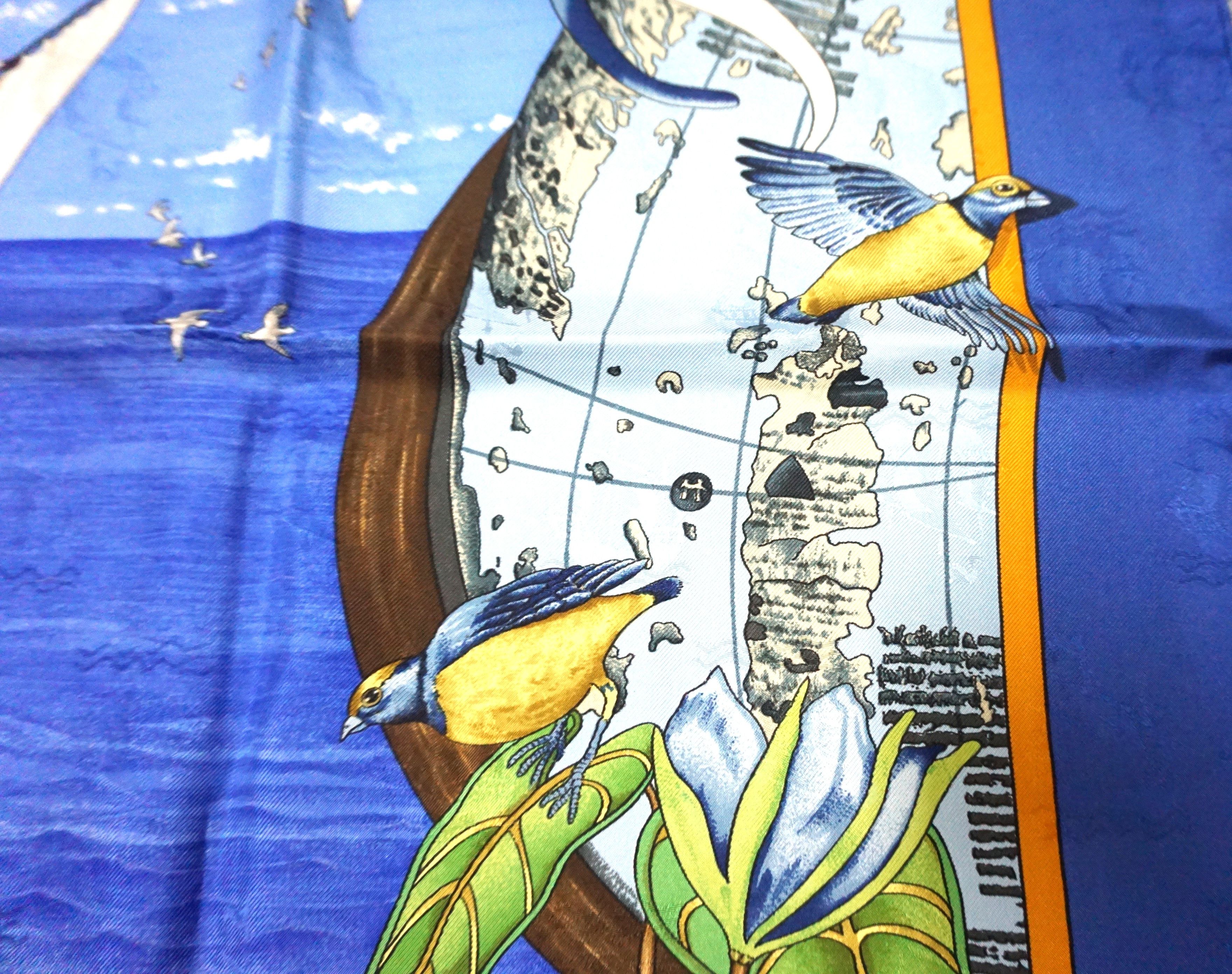 Hermes × Vintage HERME'S CHRISTOPHE COLOMB CARRE 90 VINTAGE SILK SCARF Size ONE SIZE - 10 Thumbnail