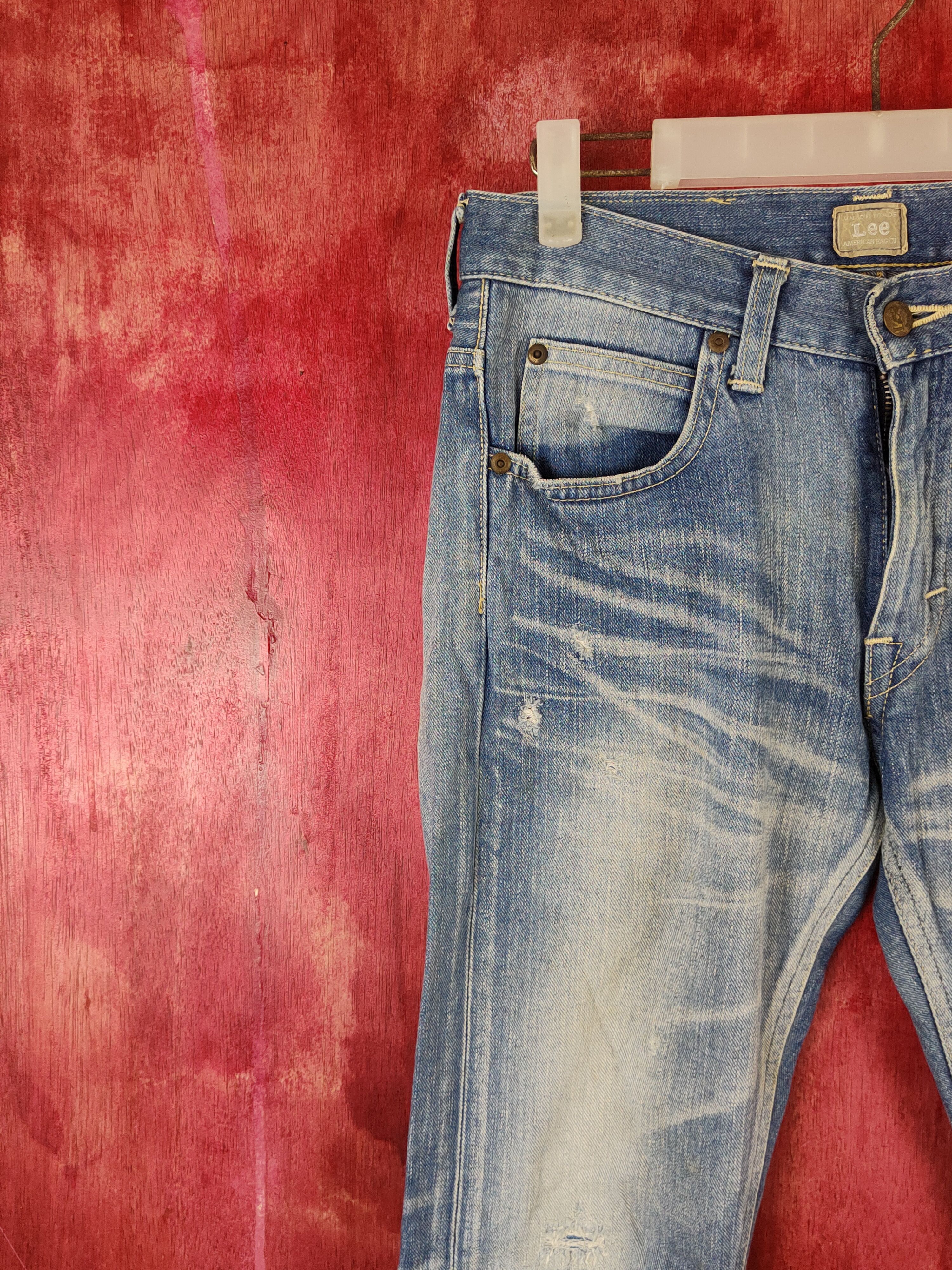 Lee Blue Faded Distressed Ripped Jeans #S1812