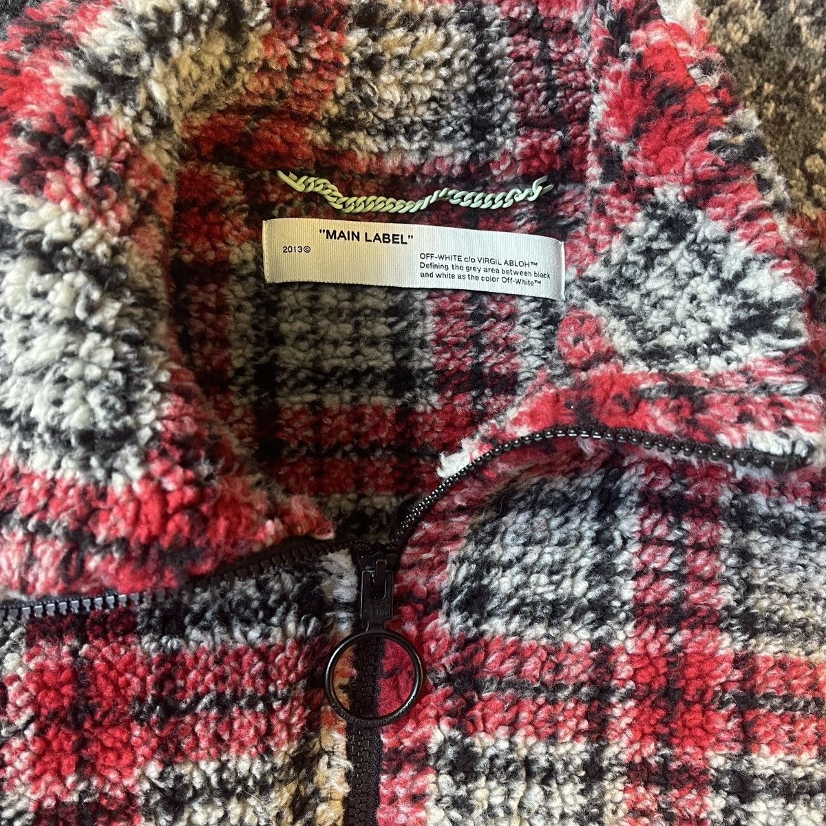 Off-White Off White Red Plaid Fleece Jacket Oversized 2013 Size US M / EU 48-50 / 2 - 2 Thumbnail