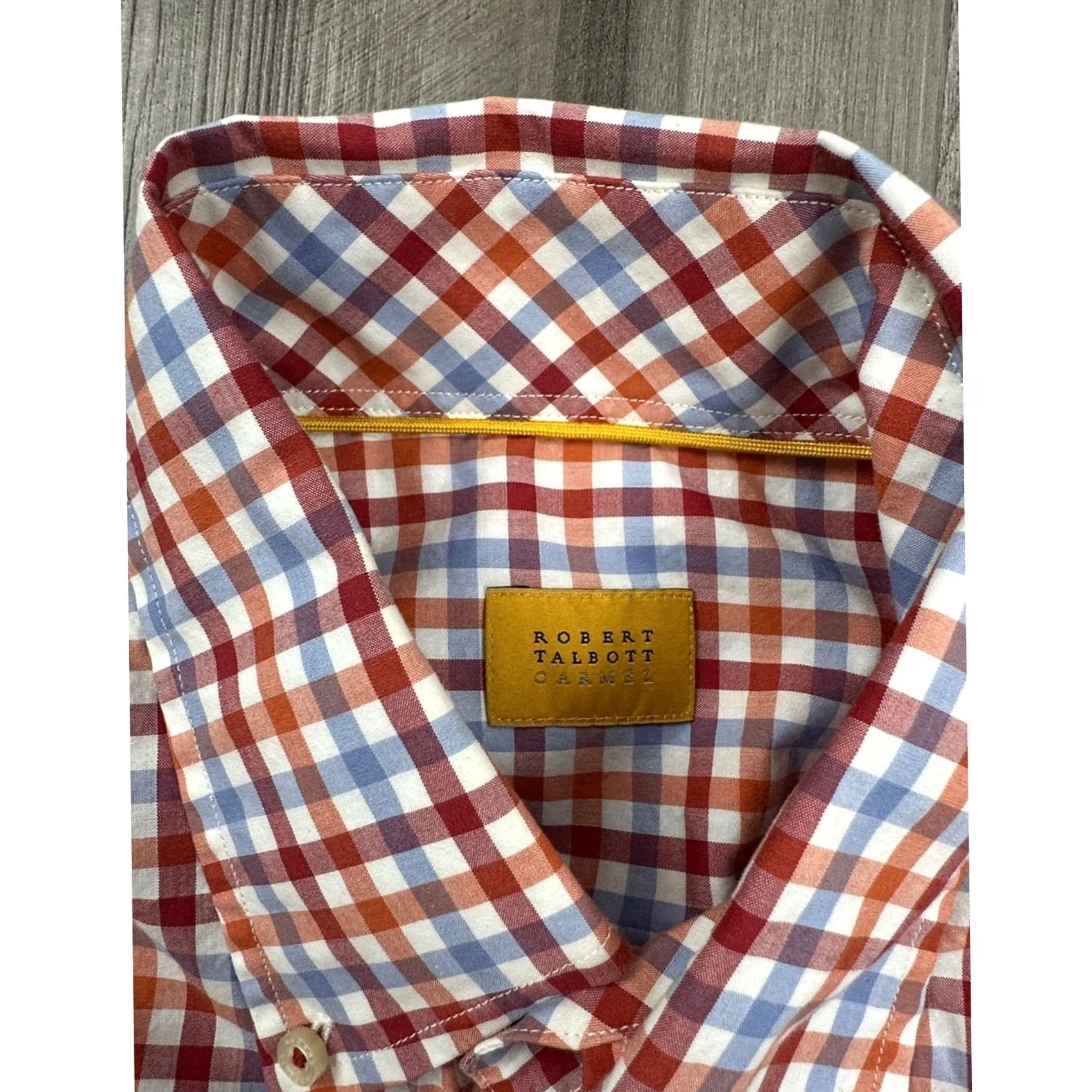 Robert Talbott Robert Talbott Caramel Checkered Long Sleeve Button Down - Medium Shirts Mens Red Size US M / EU 48-50 / 2 - 6 Thumbnail