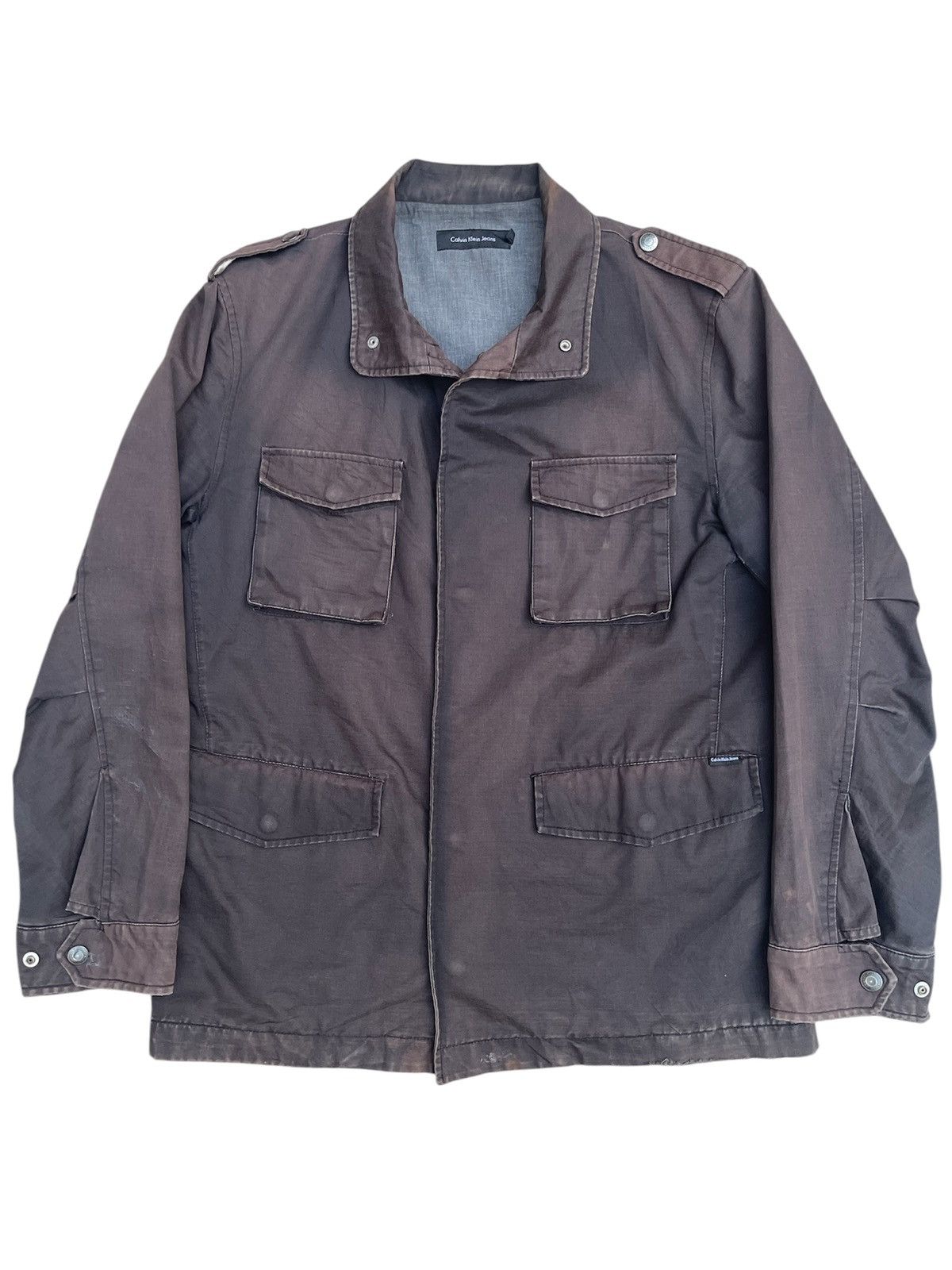 Calvin Klein × Vintage Vintage Calvin Klein Faded Military Utility Jacket Size US M / EU 48-50 / 2 - 1 Thumbnail