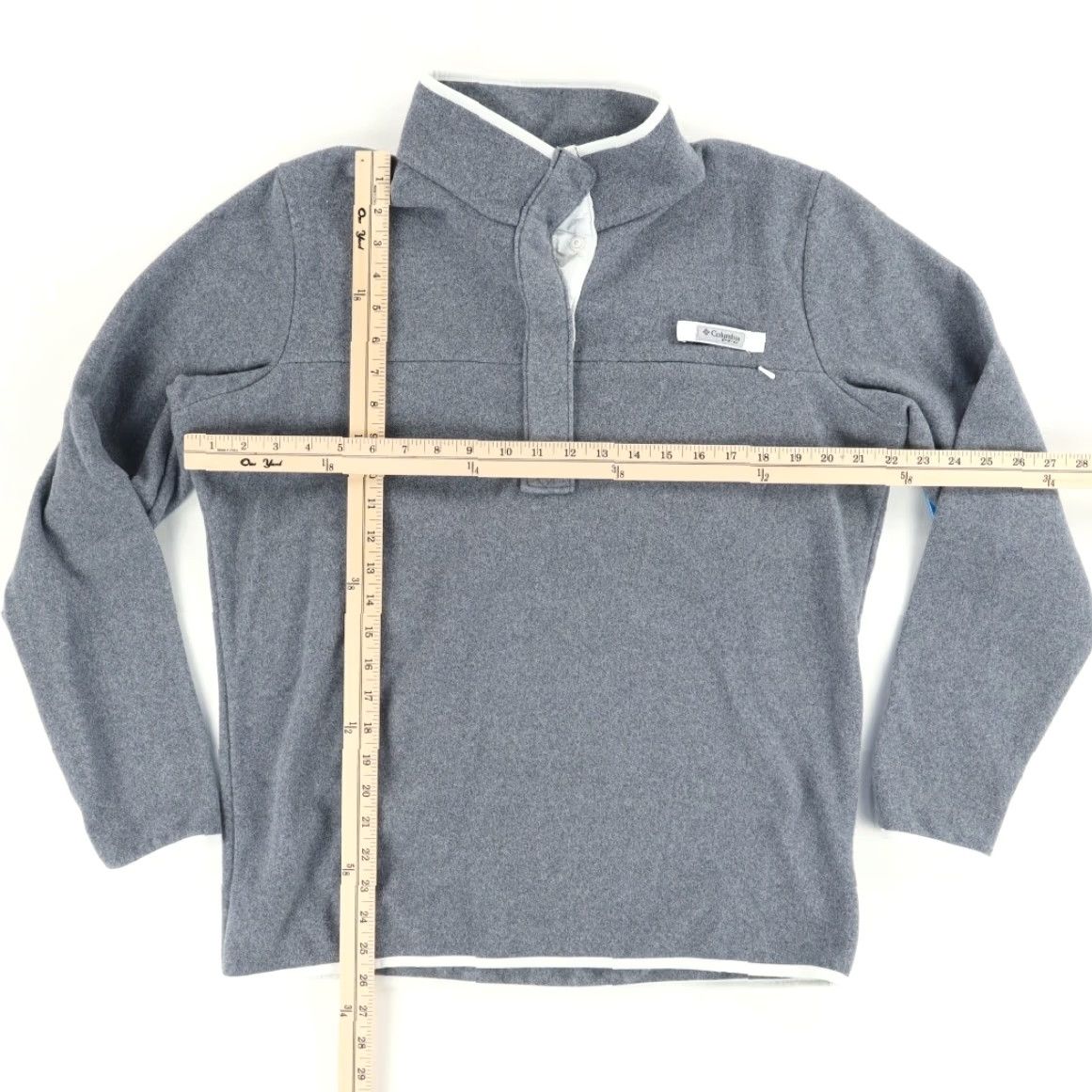Vintage Columbia PFG Harborside Snap Fleece Solid Long Sleeve Sweatshirt Gray Women's XL Shirt Size XL / US 12-14 / IT 48-50 - 3 Thumbnail