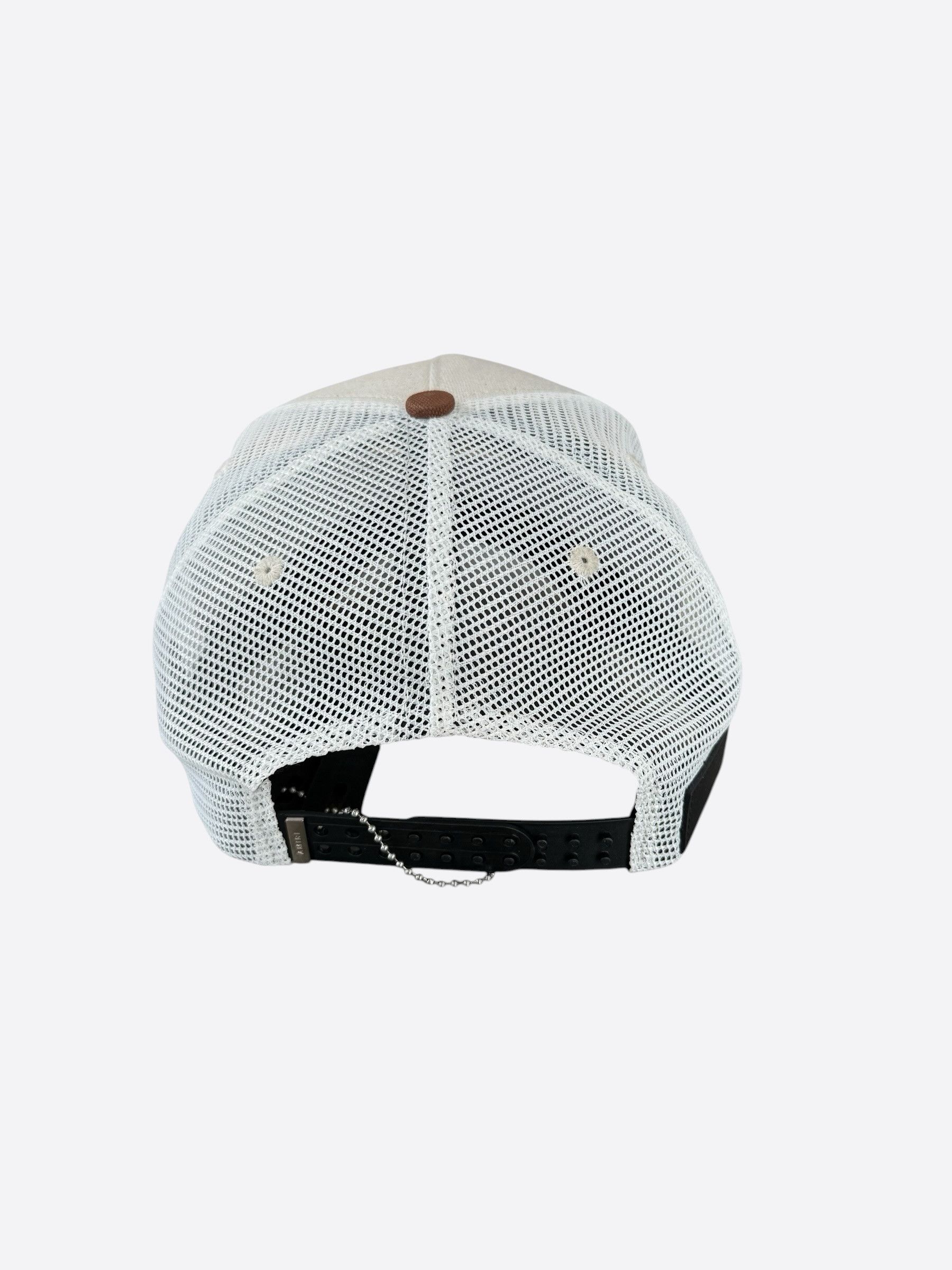 Amiri Amiri White & Brown MA Logo Trucker Hat Size ONE SIZE - 3 Thumbnail