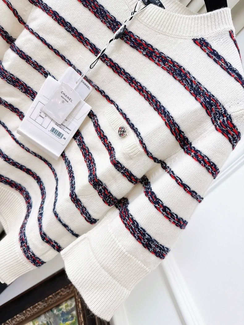 Chanel Chanel 20s Roof Series Striped Short Sleeve Top Size M / US 6-8 / IT 42-44 - 4 Thumbnail