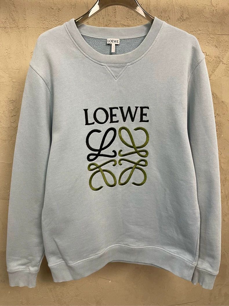 Loewe Loewe Sky blue embroidered logo round neck sweater Size L / US 10 / IT 46 - 3 Thumbnail
