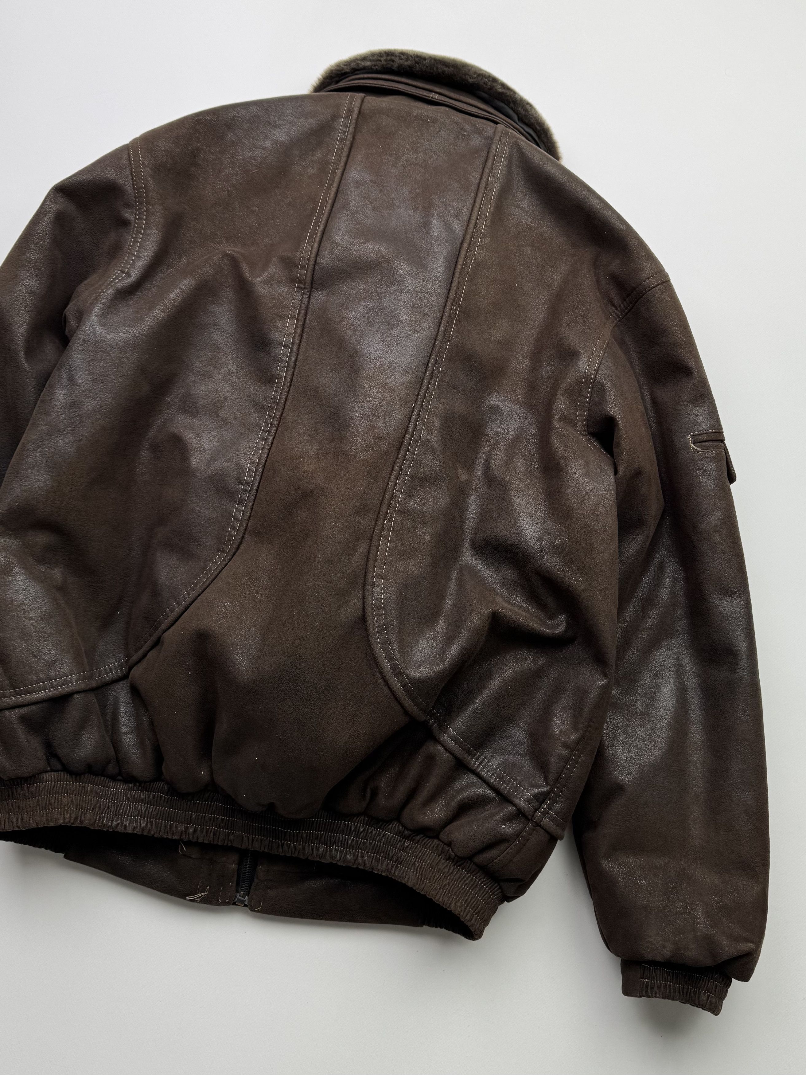 Japanese Brand Vintage Bomber Jacket With Faux Fur Neck B522(V179)E2 Size US XXL / EU 58 / 5 - 12 Thumbnail