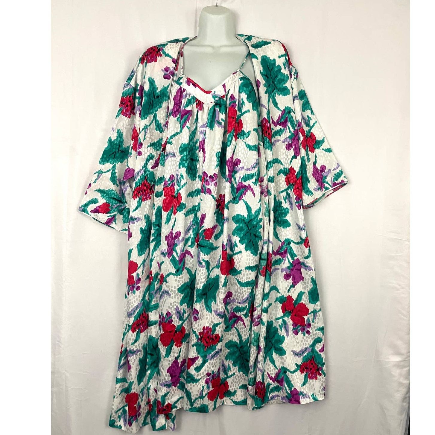 Neiman Marcus VTG Neiman Marcus Floral Nightgown Robe Set Mary McFadden Size ONE SIZE - 7 Thumbnail