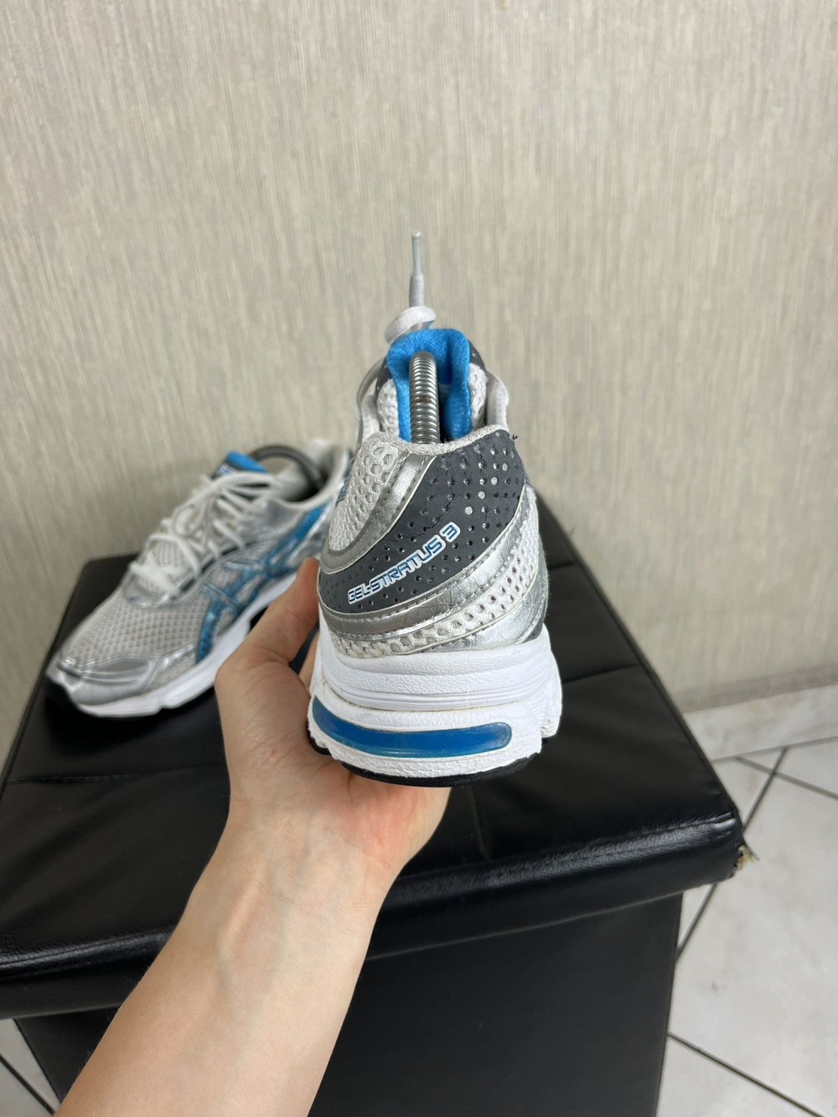 Asics × Vintage Vintage Asics Gel-Stratus 3 y2k mesh silver sneakers shoes Size US 9.5 / EU 42-43 - 19 Thumbnail