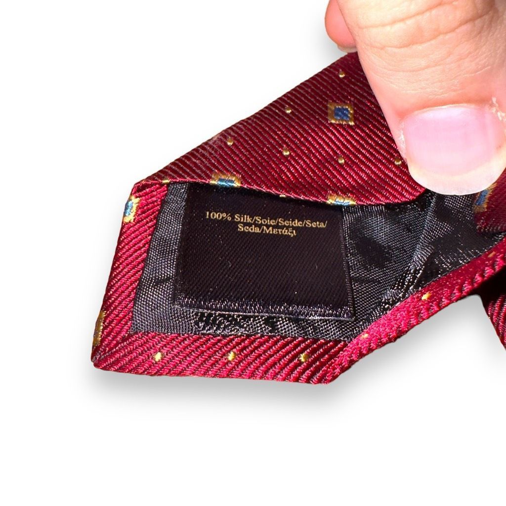 Brooks Brothers Brooks Brothers Crimson Red Square Print Handmade Silk Tie Size ONE SIZE - 5 Thumbnail