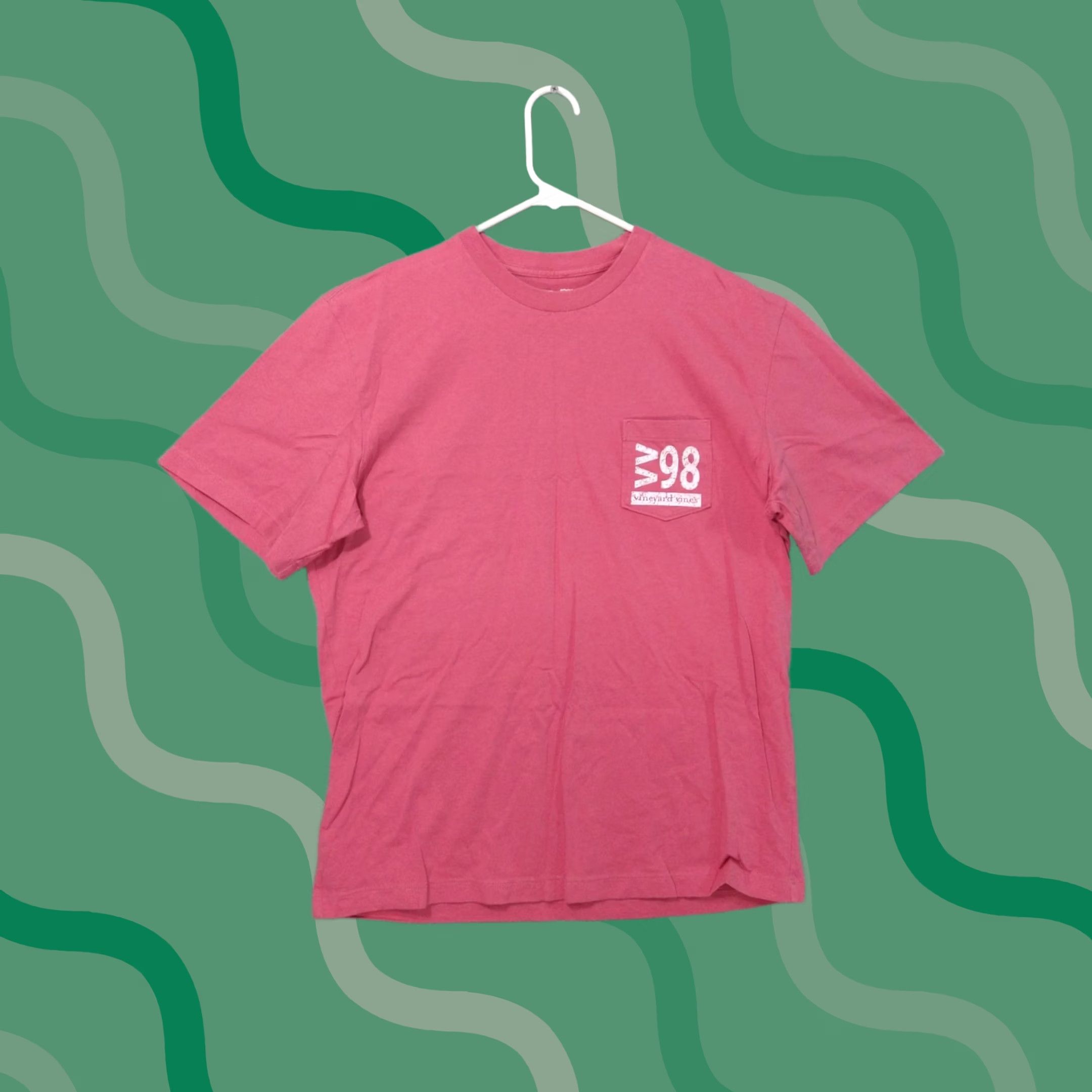 Vineyard Vines Vineyard Vines Shirt Mens Medium Pink Short Sleeve 98 Graphic Cotton Crew Neck Size US M / EU 48-50 / 2 - 1 Thumbnail