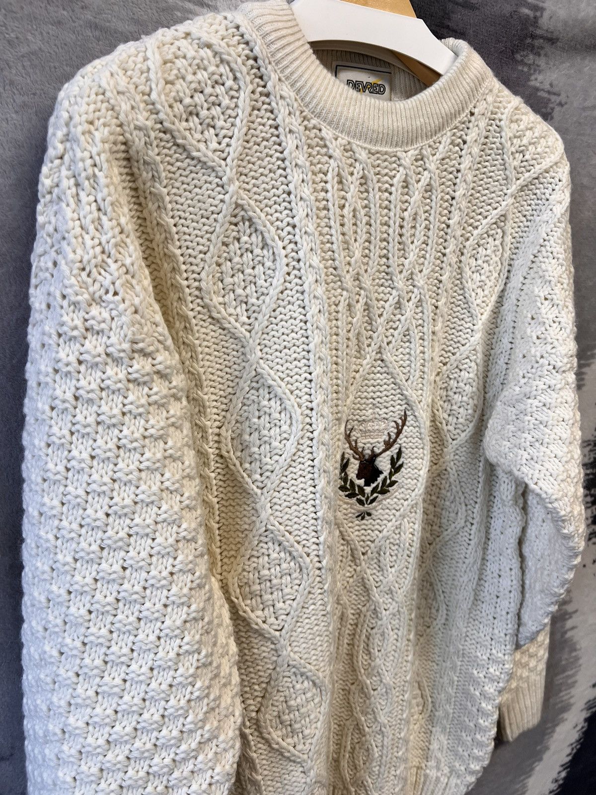 Designer Devred knitted wool sweater vintage 90s y2k luxury Size US XL / EU 56 / 4 - 5 Thumbnail